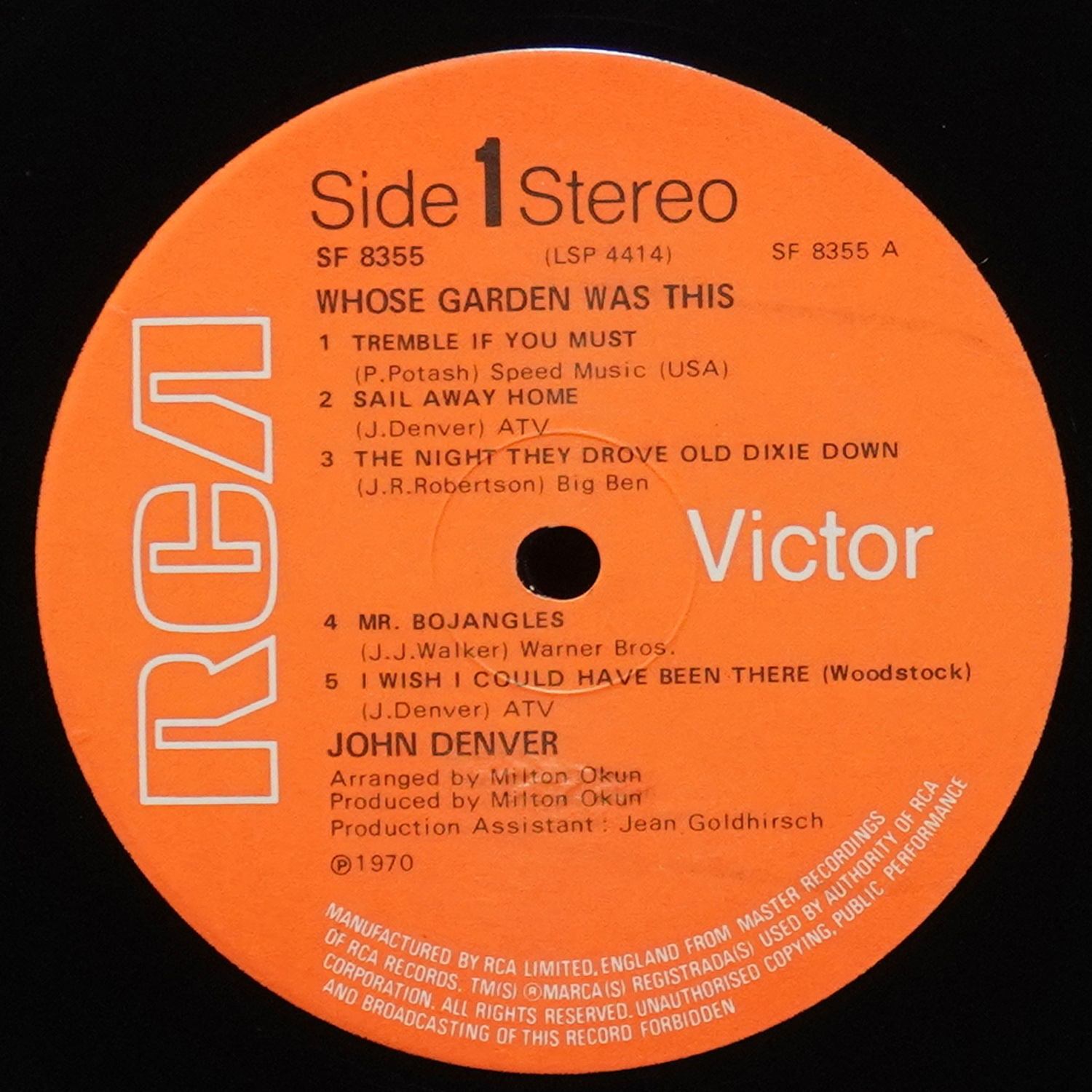 LP John Denver — Whose Garden Was This фото 2