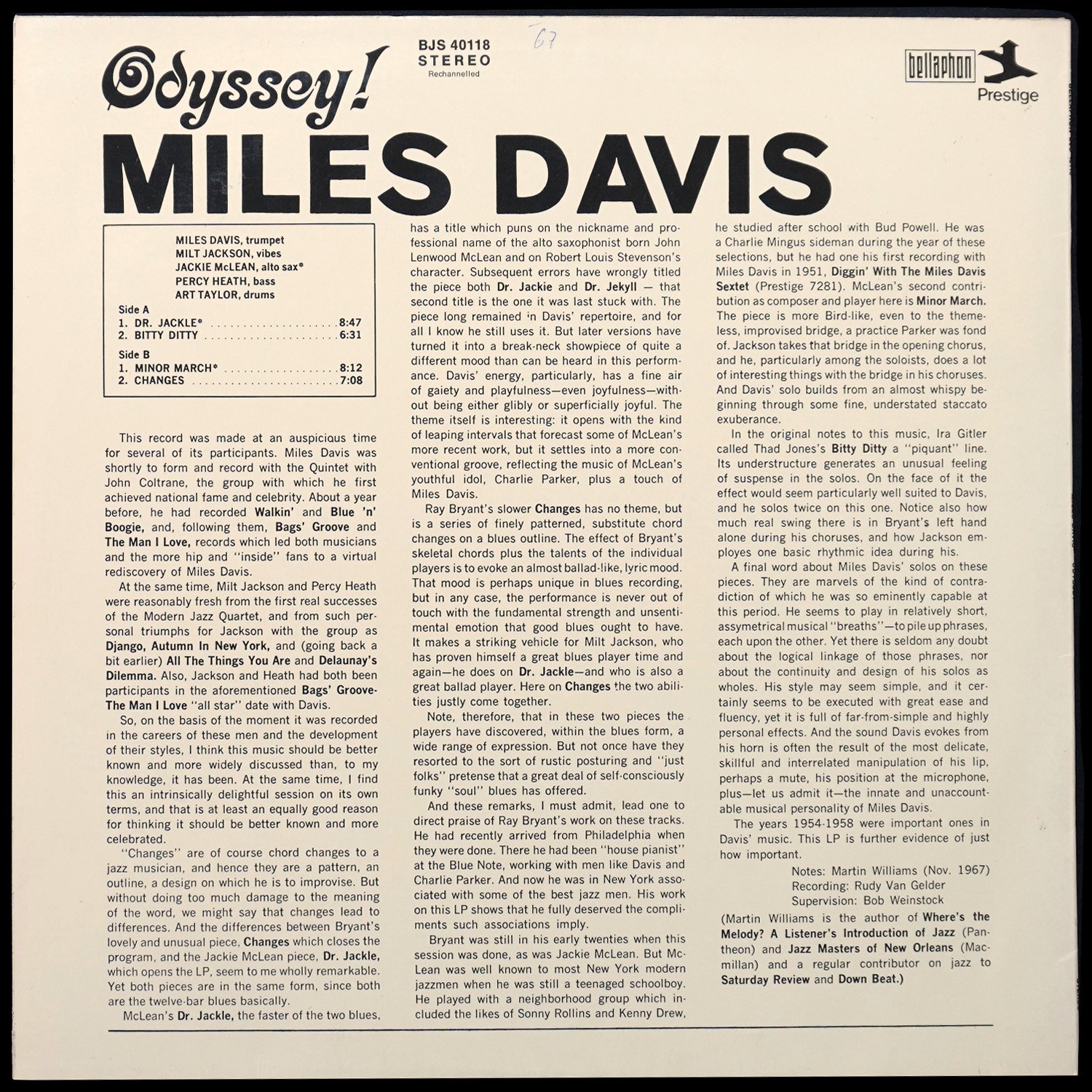 LP Miles Davis — Odyssey! фото 2