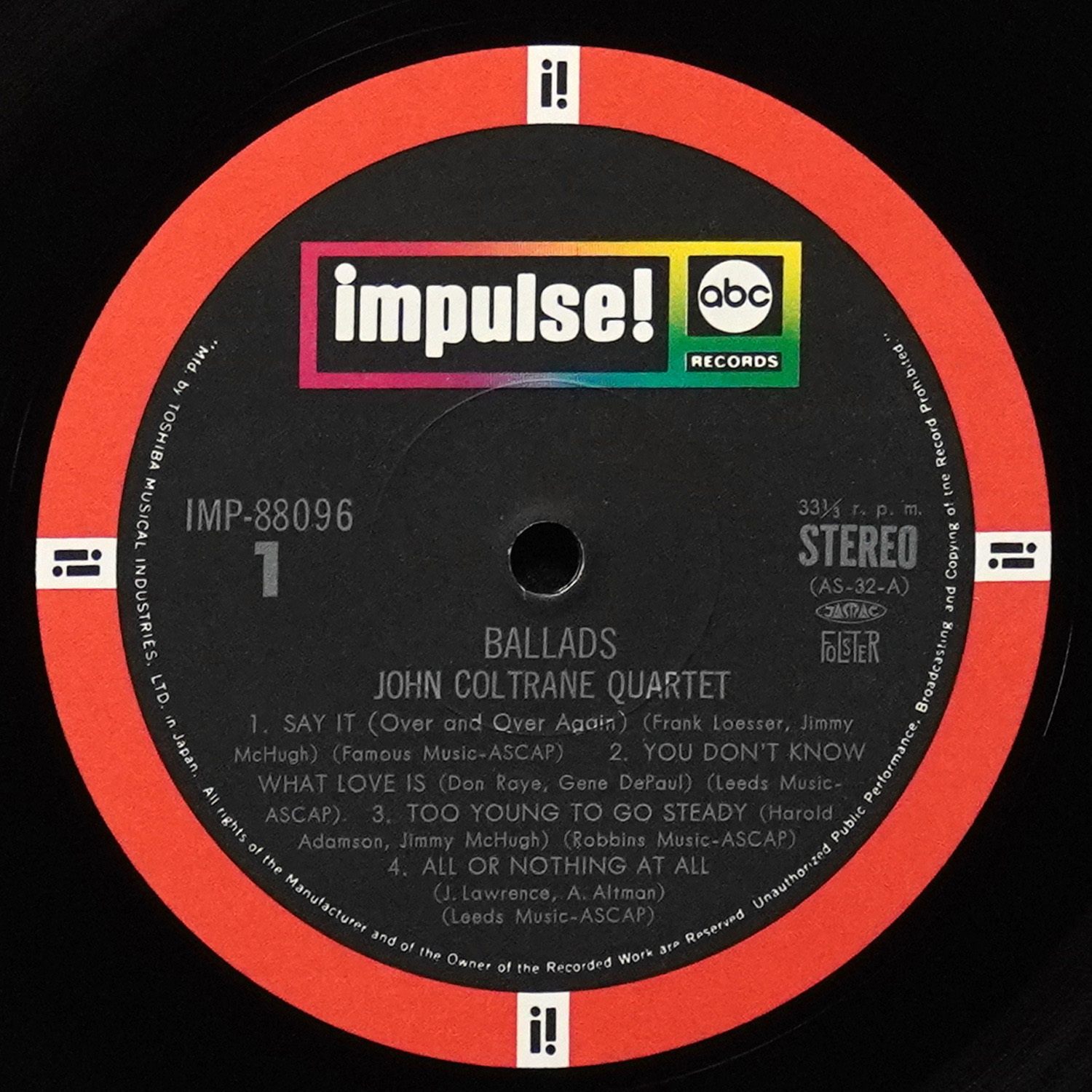 LP John Coltrane Quartet — Ballads (+ obi) фото 5
