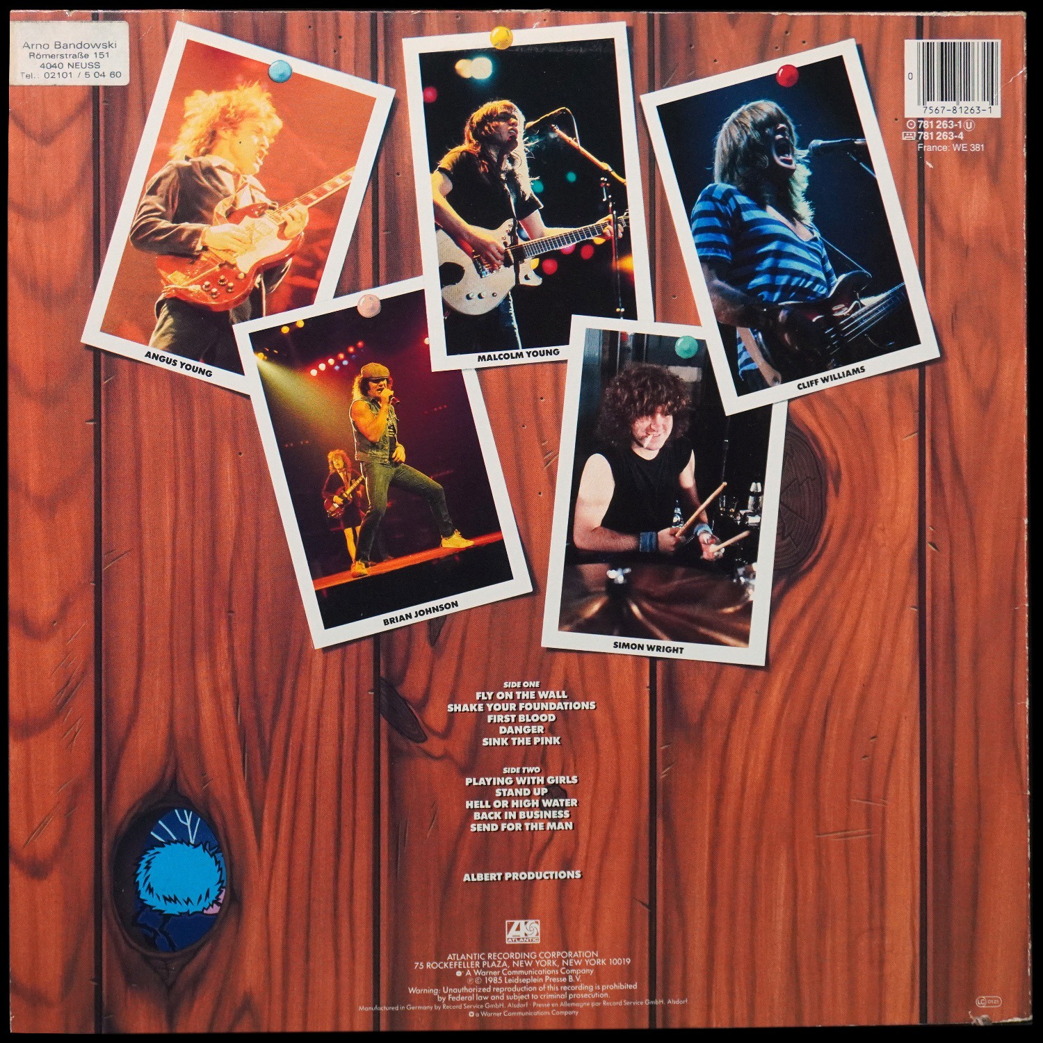 LP AC/DC — Fly On The Wall фото 2
