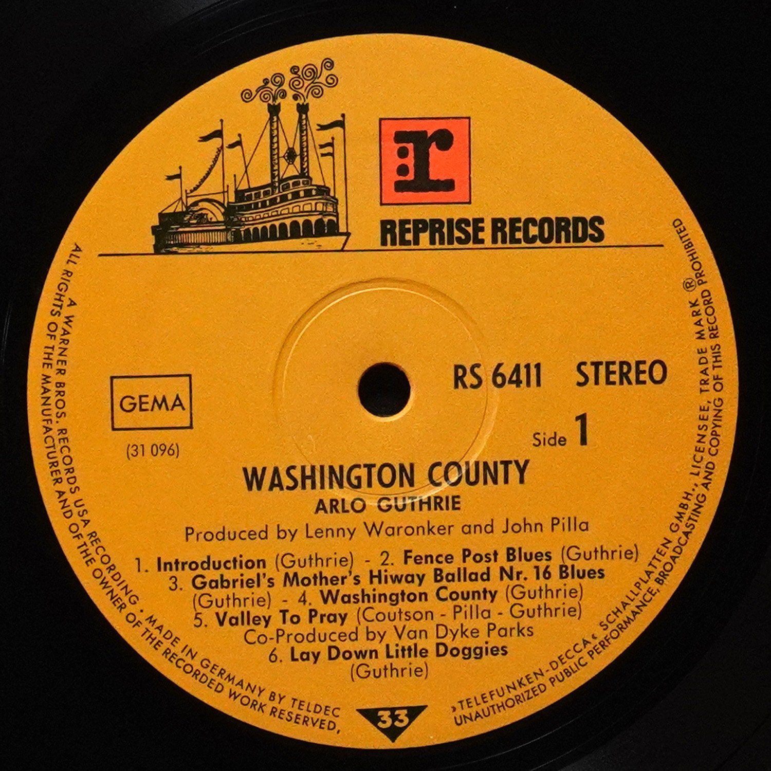 LP Arlo Guthrie — Washington County фото 2