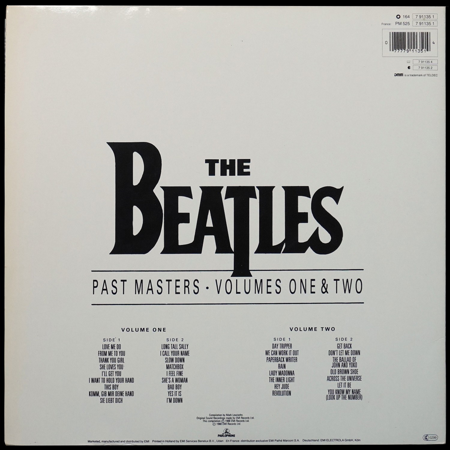 LP Beatles — Past Masters Volumes One & Two (2LP) фото 2