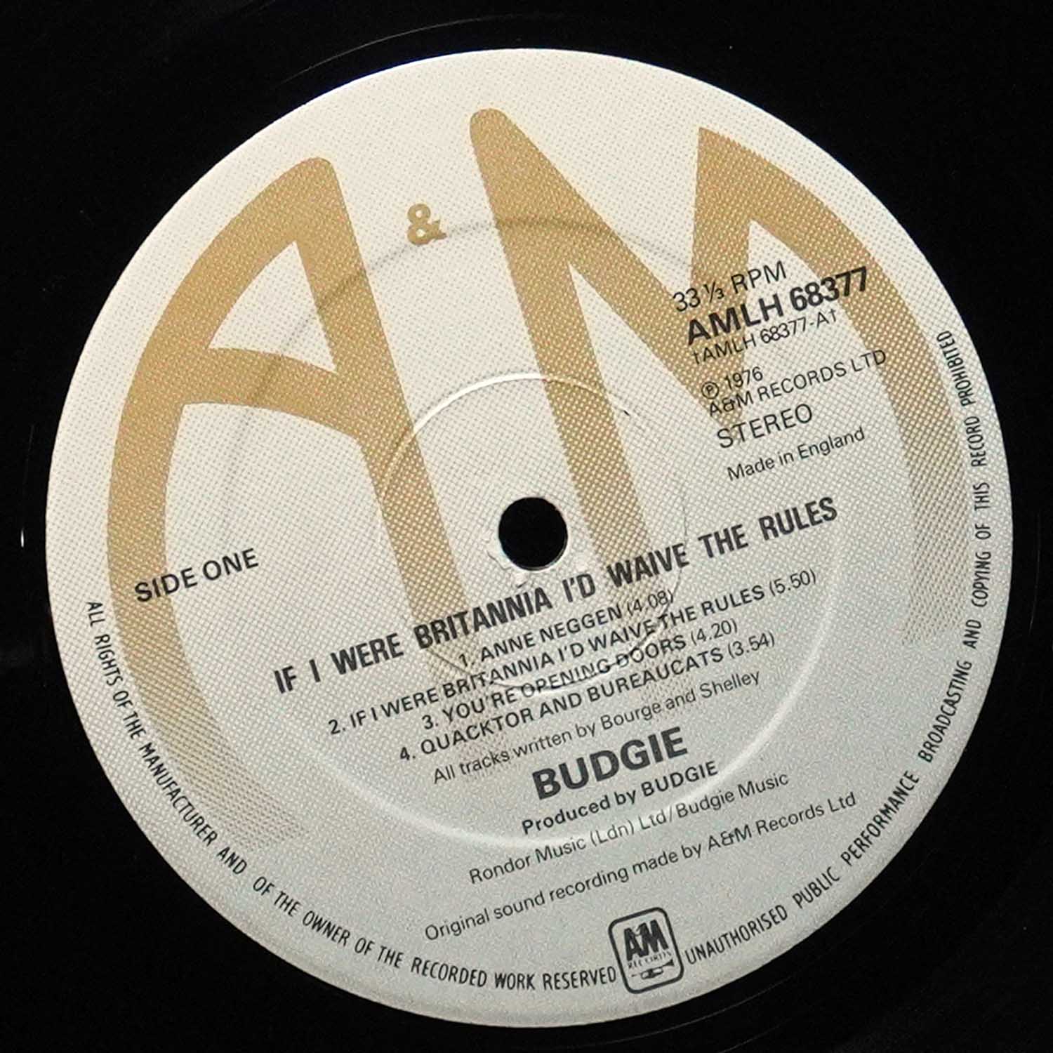 LP Budgie — If I Were Brittania I'd Waive The Rules фото 3