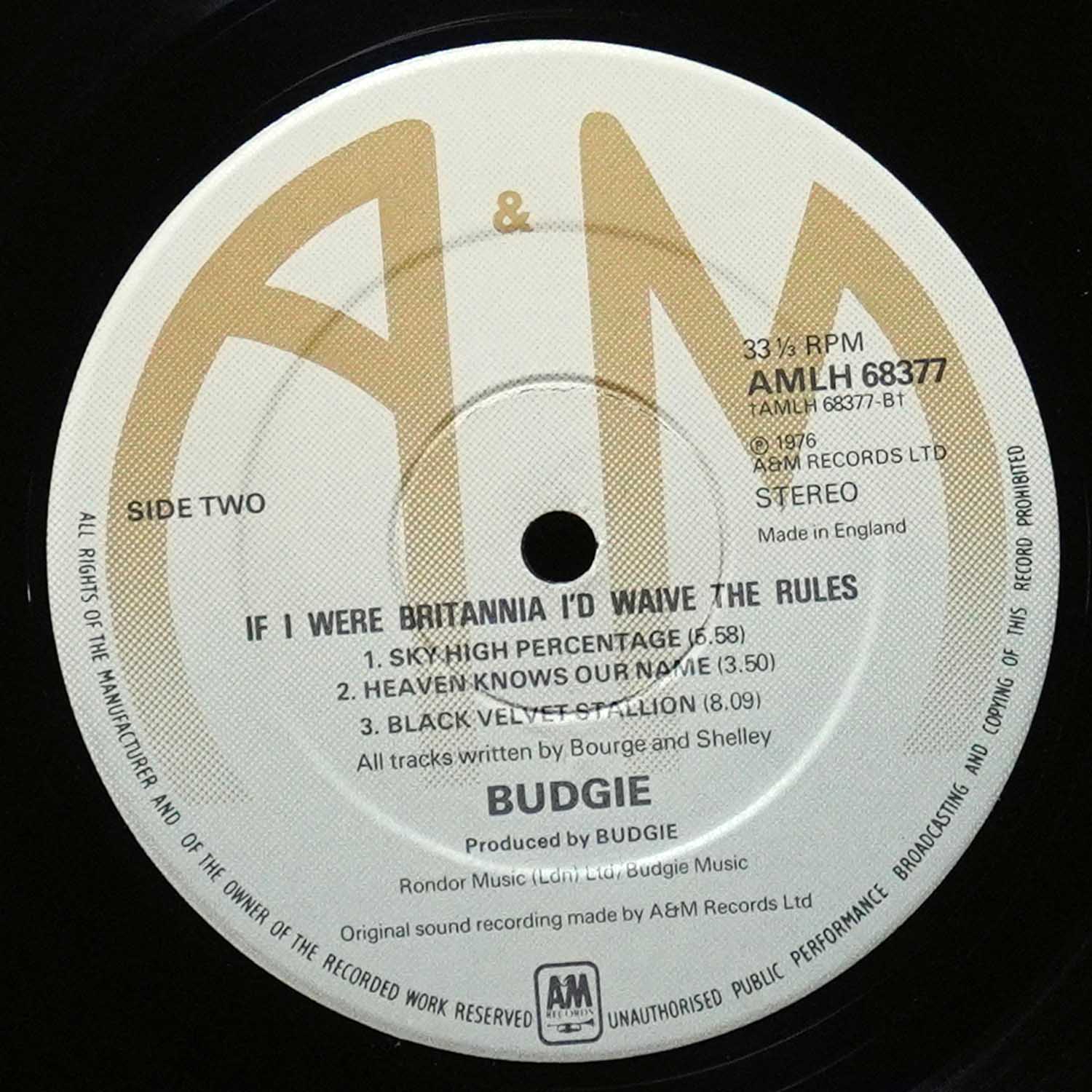 LP Budgie — If I Were Brittania I'd Waive The Rules фото 4
