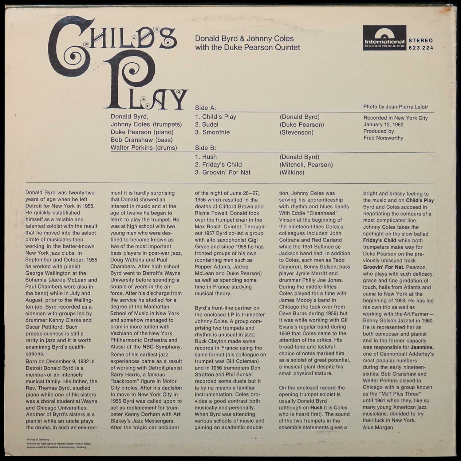 LP Donald Byrd — Child's Play фото 2
