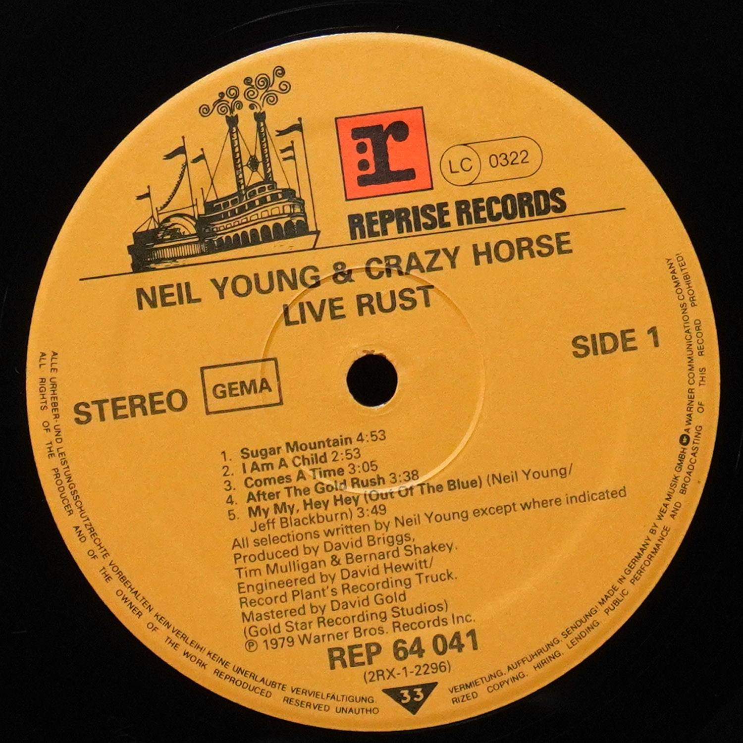LP Neil Young — Live Rust (2LP) фото 3