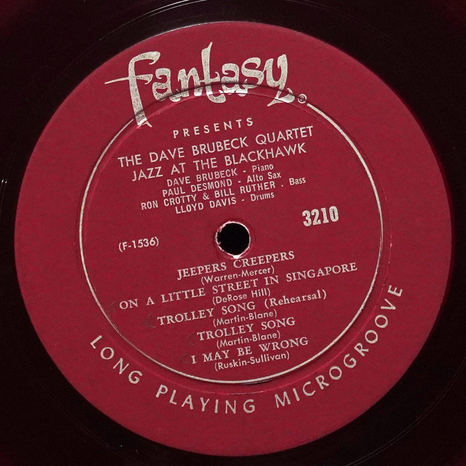 LP Dave Brubeck Quartet — Jazz At The Blackhawk (цветной винил, моно) фото 3