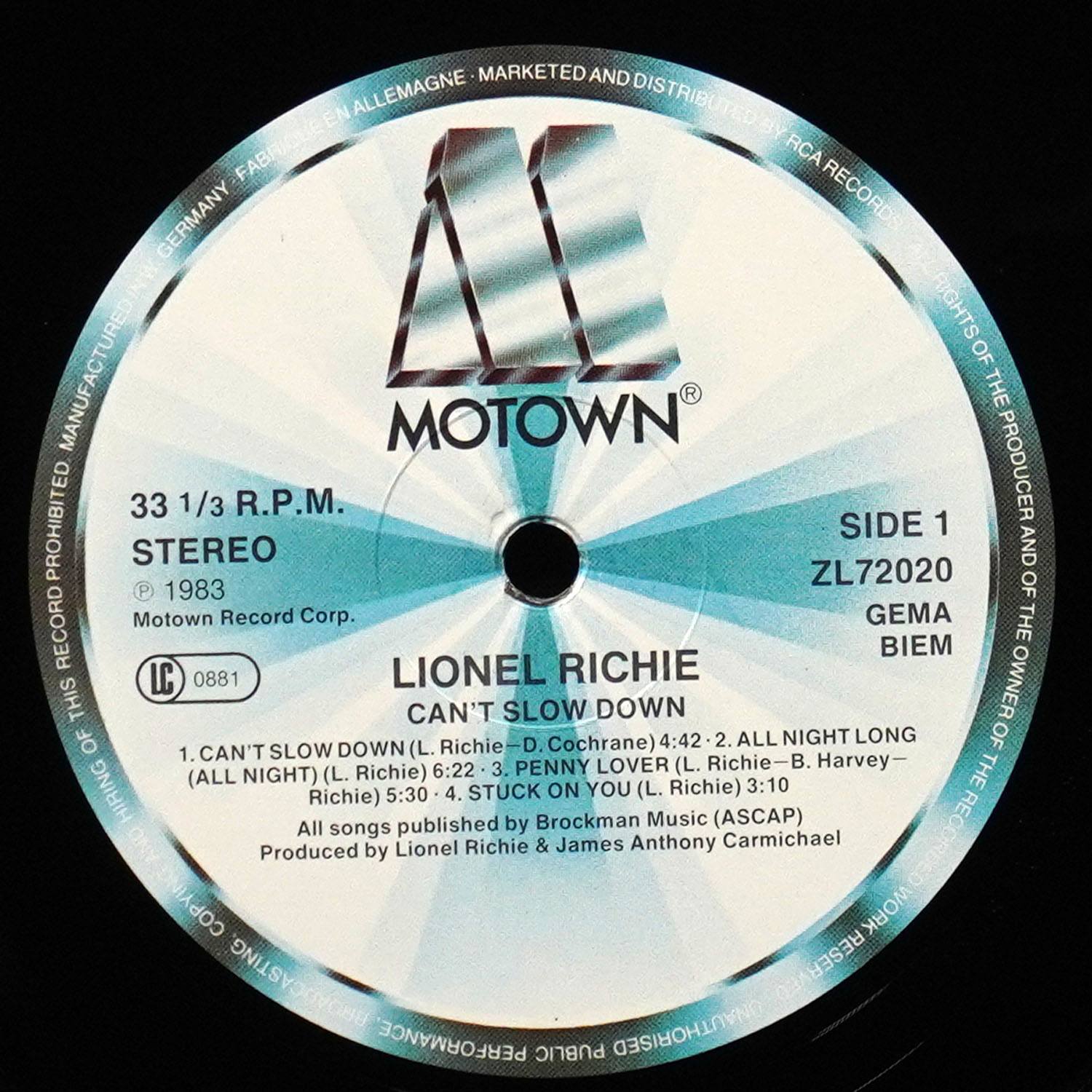 LP Lionel Richie — Can't Slow Down фото 2