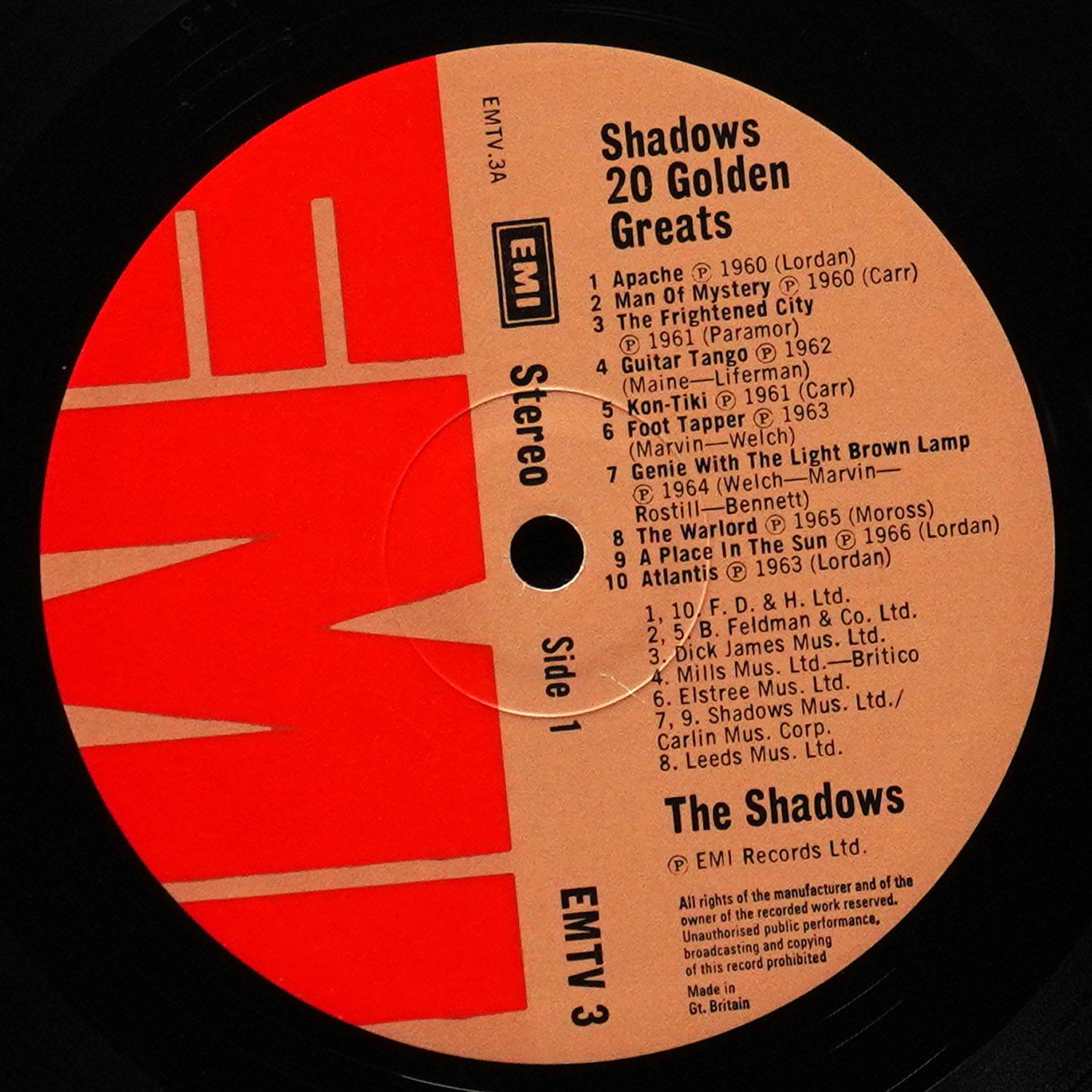 LP Shadows — Shadows 20 Golden Greats фото 2
