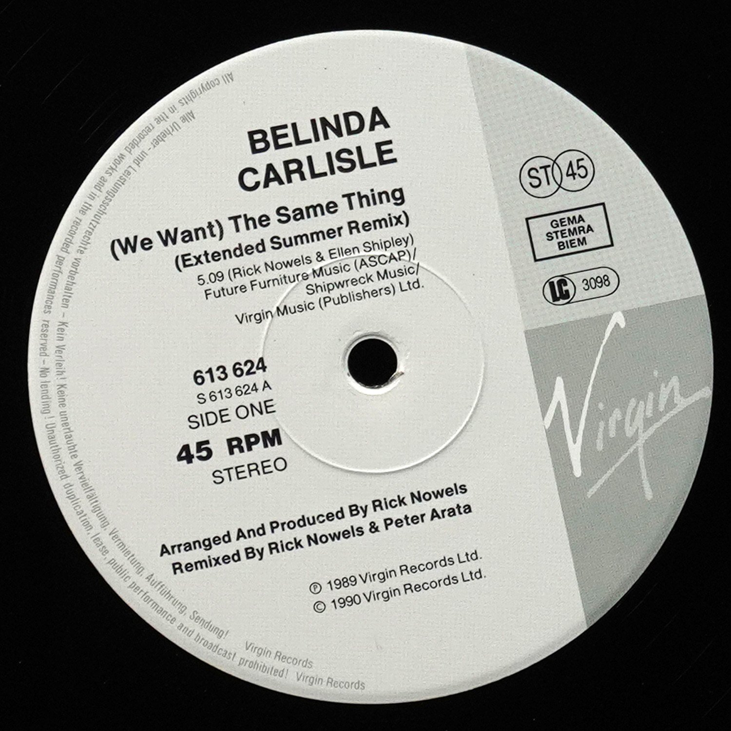 LP Belinda Carlisle — (We Want) The Same Thing (сингл) фото 2