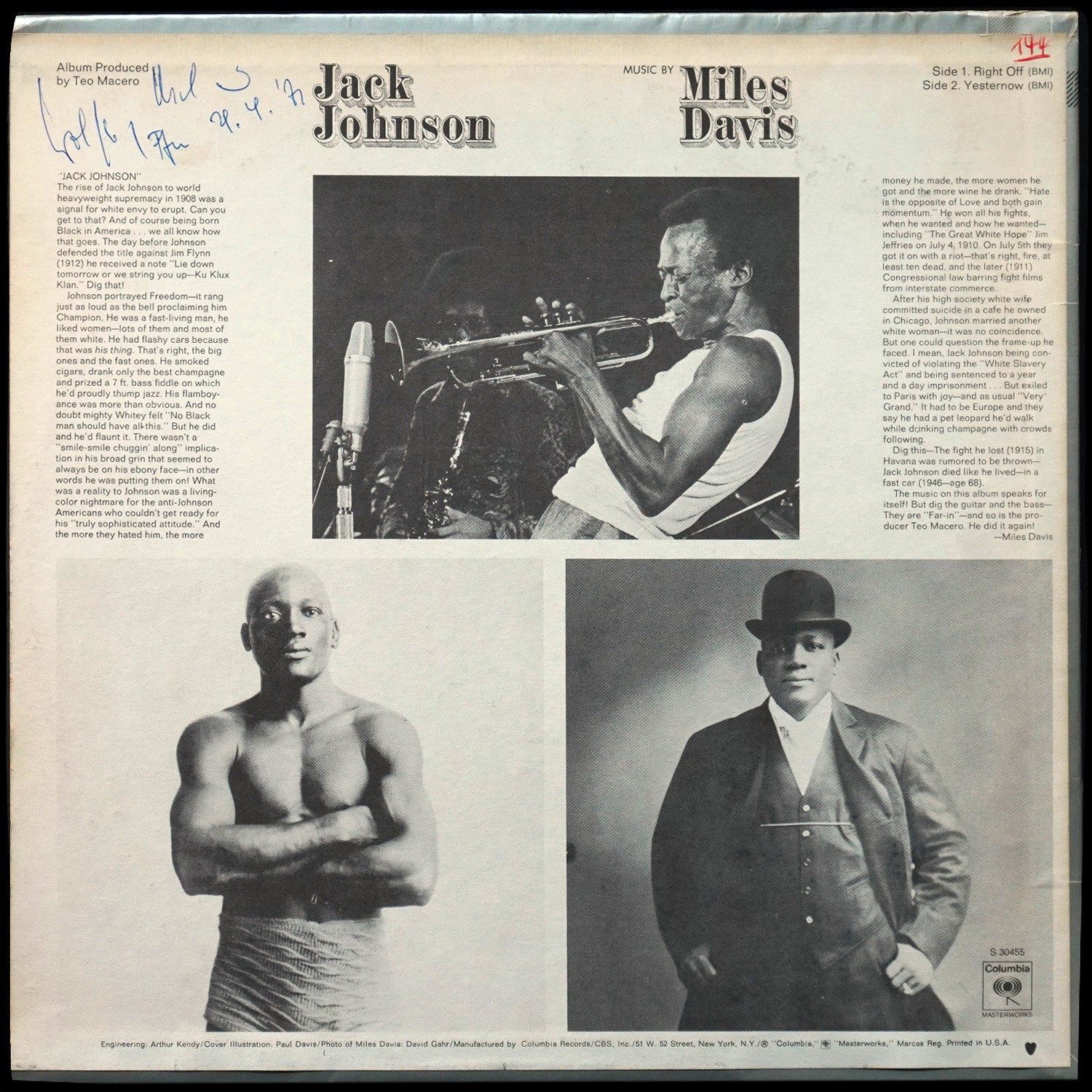 LP Miles Davis — Jack Johnson (Original Soundtrack Recording) фото 2