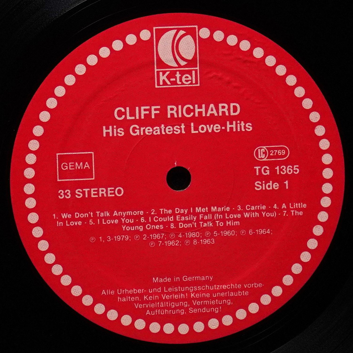 LP Cliff Richard — His Greatest Love-Hits фото 2