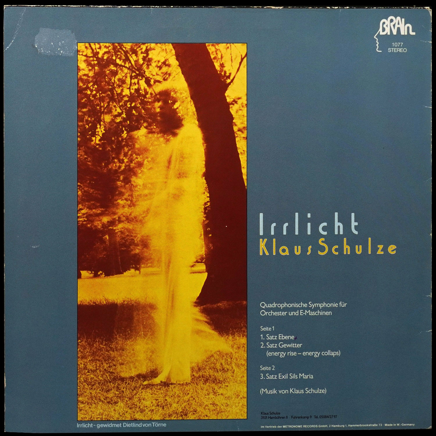 LP Klaus Schulze — Irrlicht фото 2