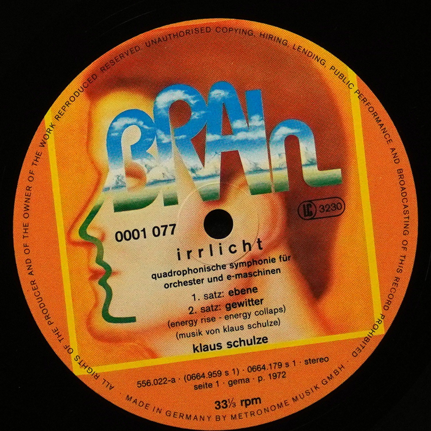 LP Klaus Schulze — Irrlicht фото 3