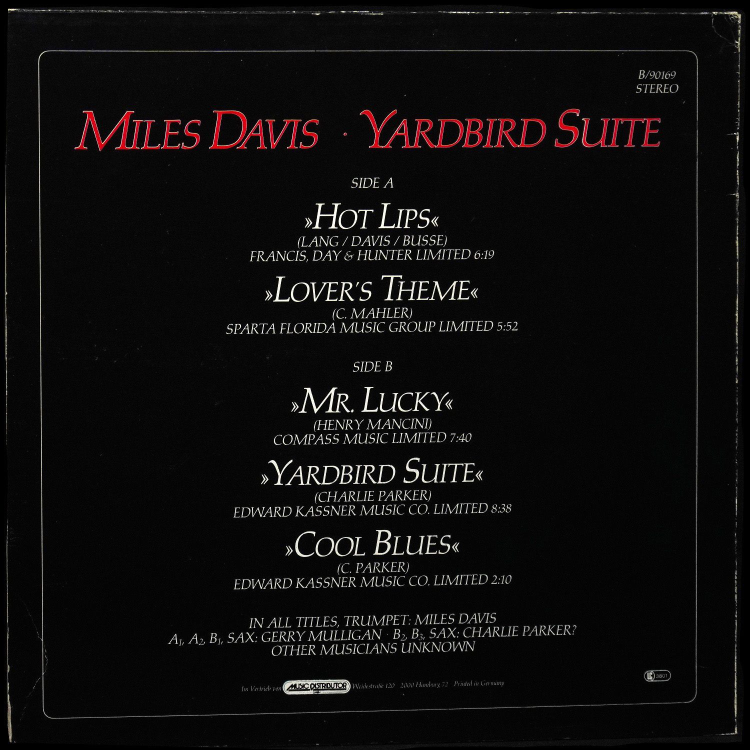LP Miles Davis — Yardbird Suite фото 2
