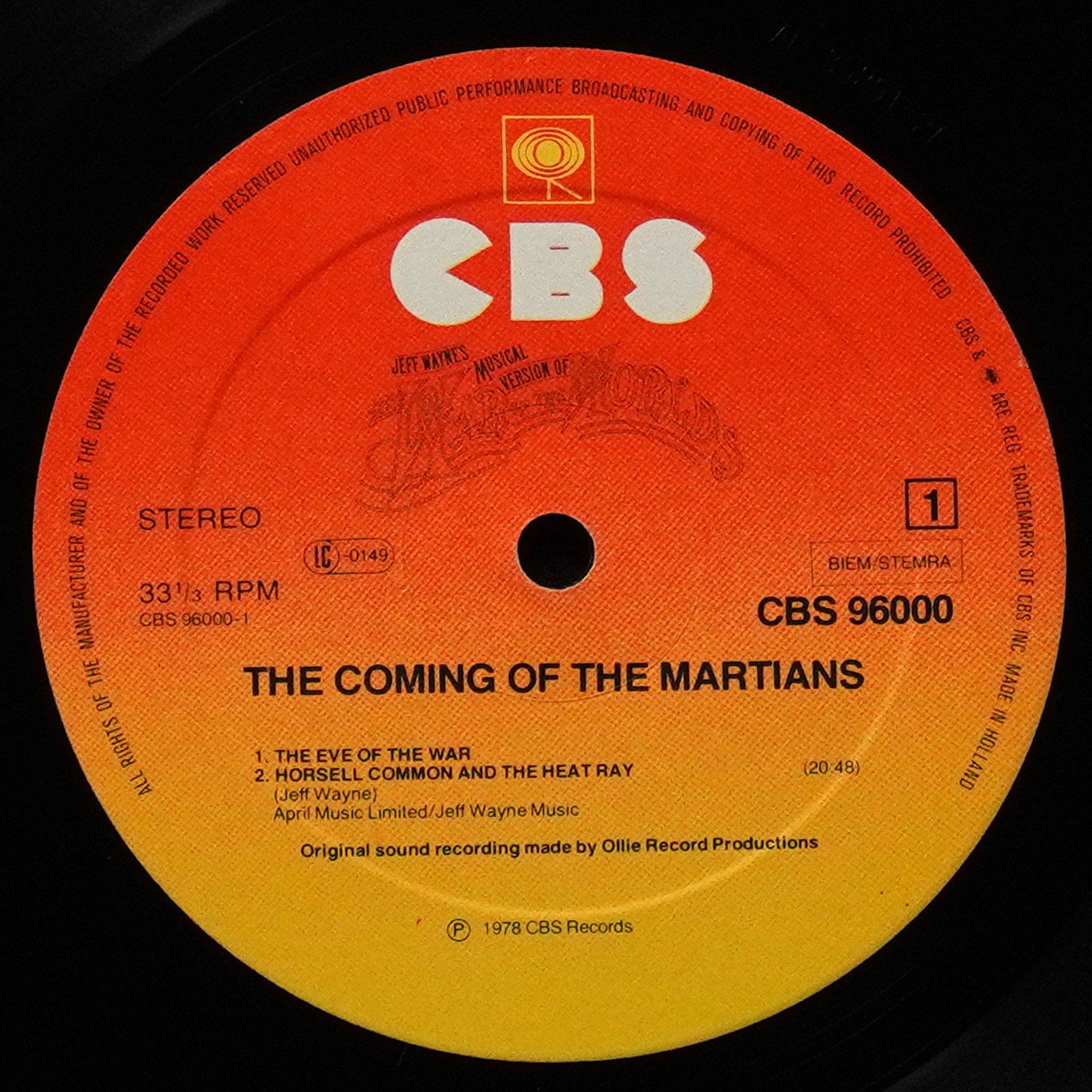 LP Jeff Wayne — Jeff Wayne's Musical Version Of The War Of The Worlds (2LP, + буклет) фото 3