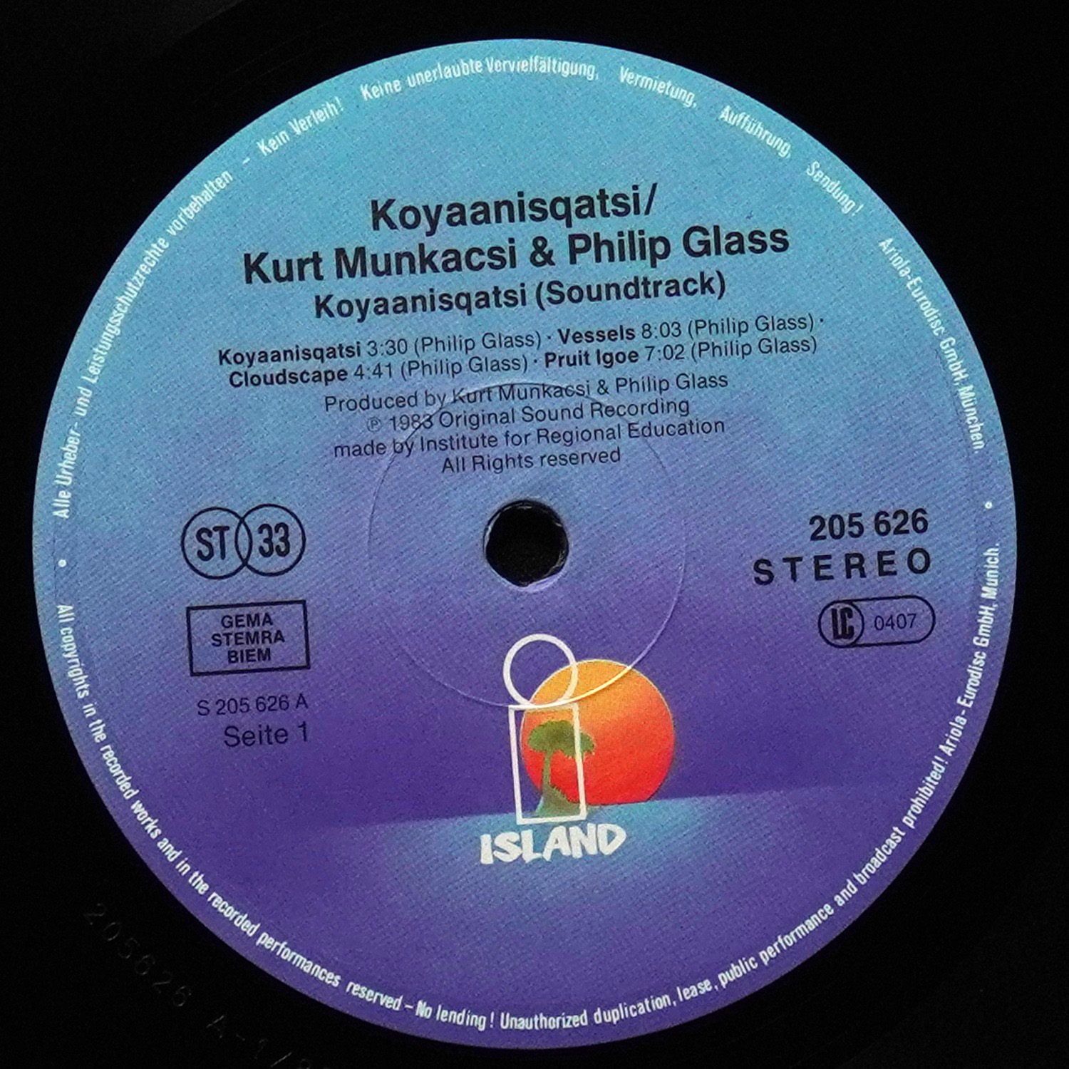 LP Philip Glass — Koyaanisqatsi (Original Soundtrack Album From The Film) фото 3