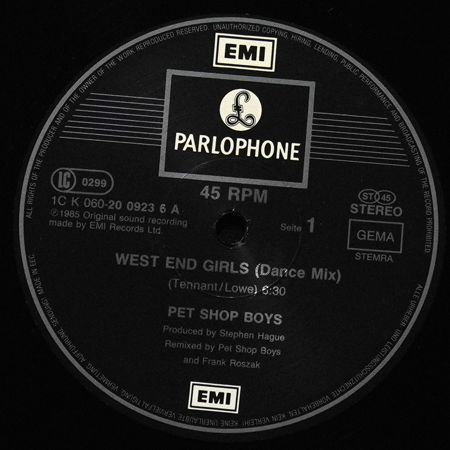 LP Pet Shop Boys — West End Girls (макси сингл) фото 2