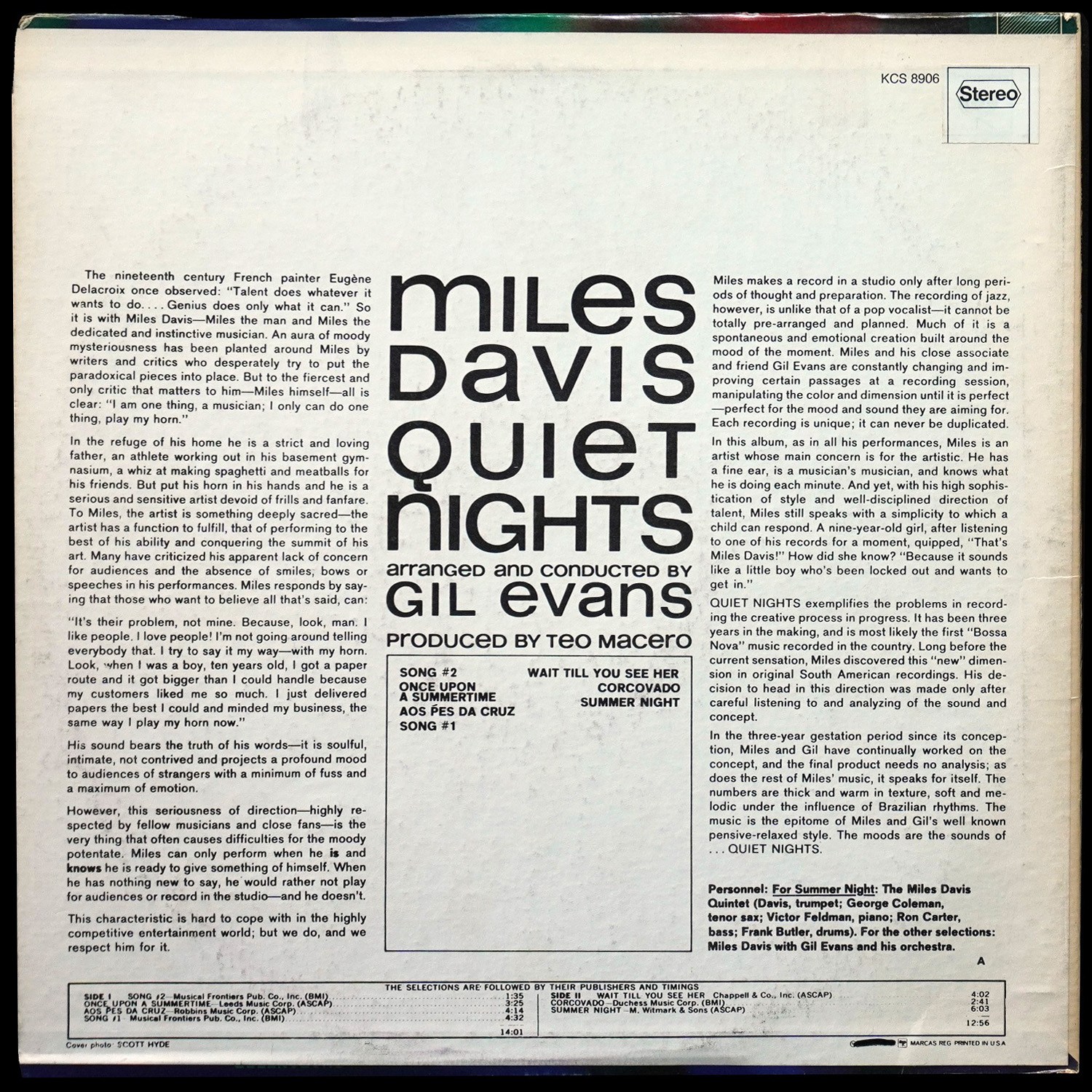 LP Miles Davis — Quiet Nights фото 2