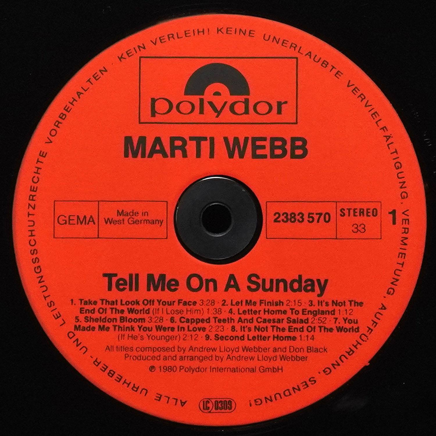 LP Marti Webb — Tell Me On A Sunday фото 3