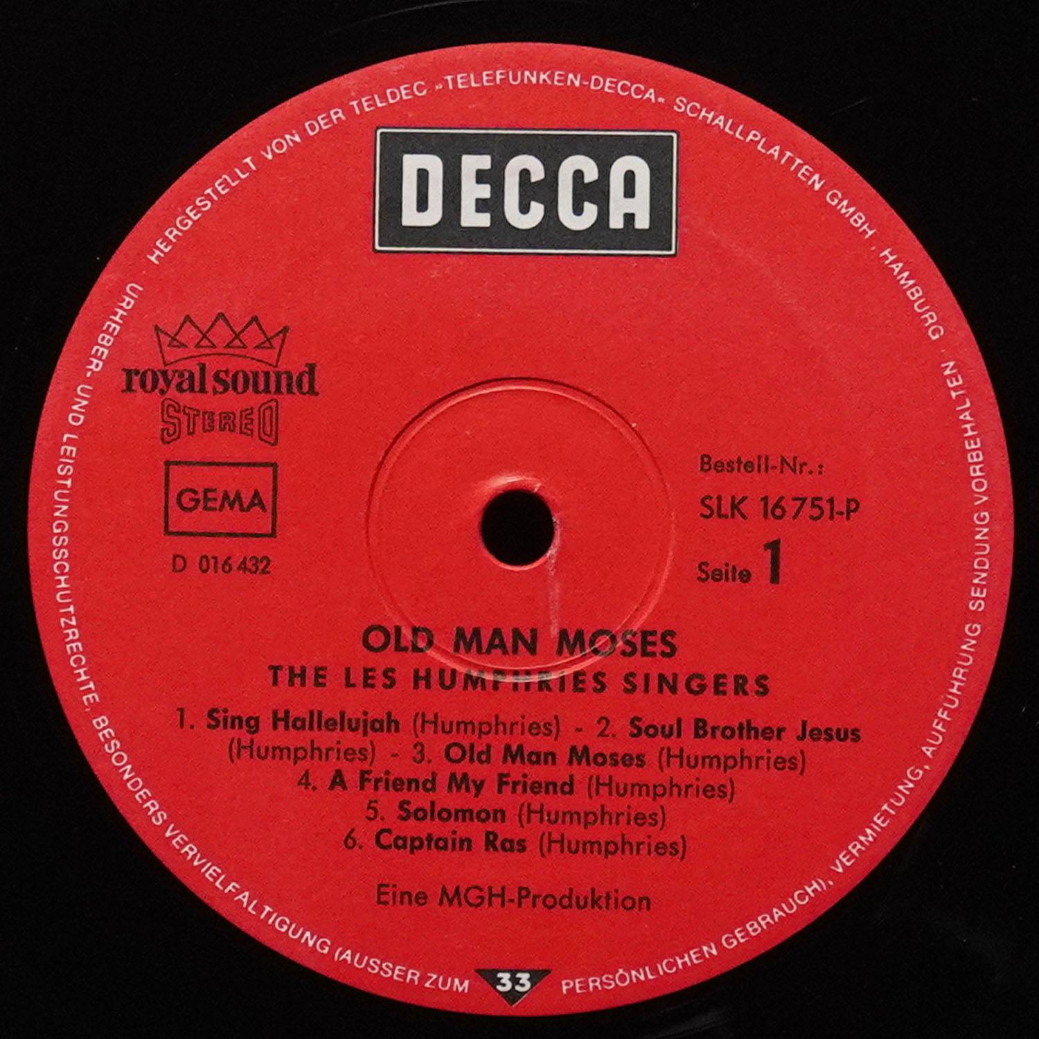 LP Les Humphries Singers — Old Man Moses фото 3