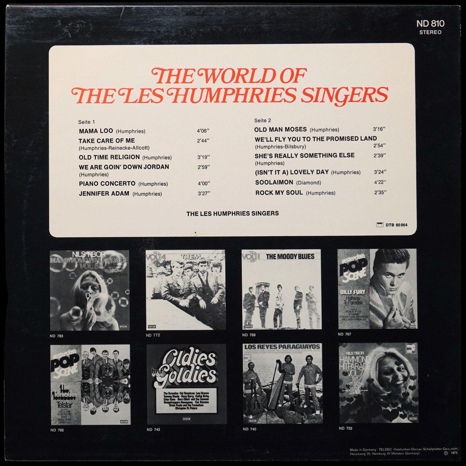 LP Les Humphries Singers — World Of The Les Humphries Singers фото 2