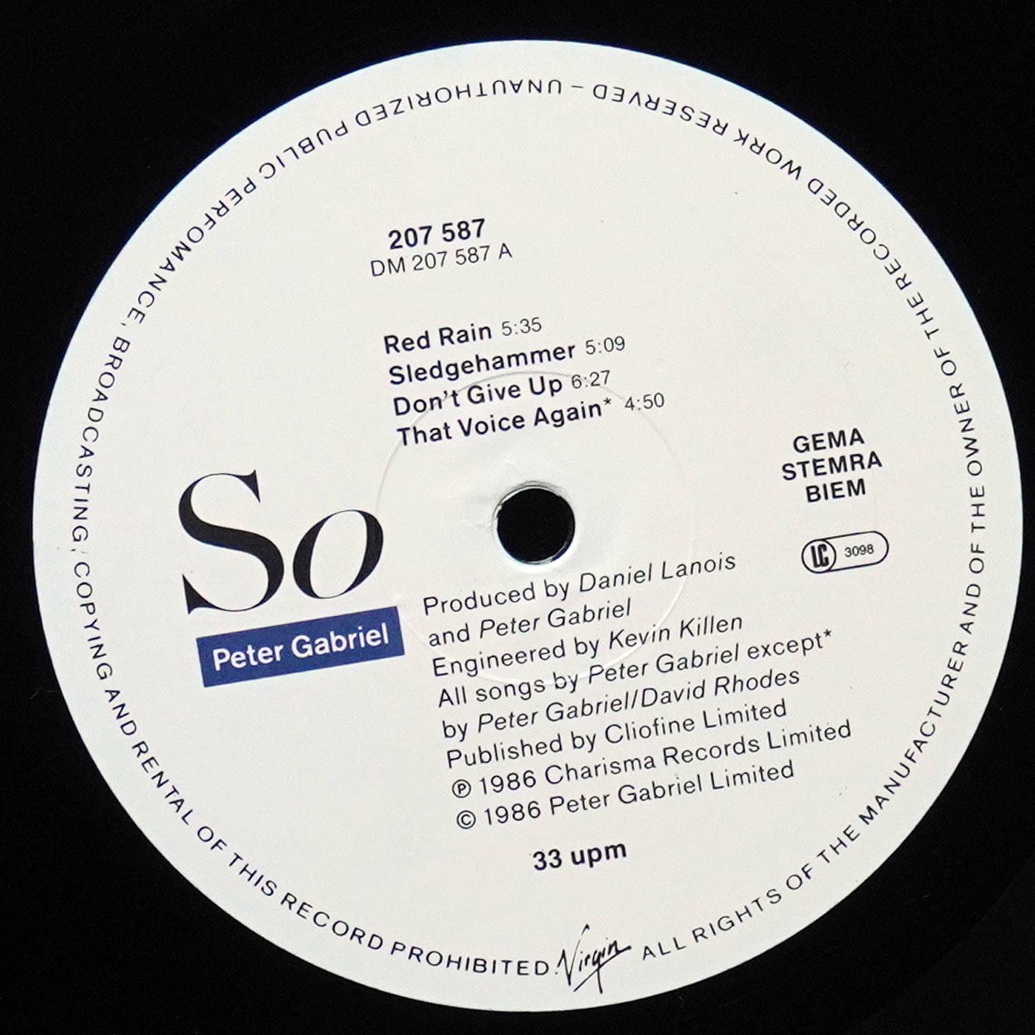 LP Peter Gabriel — So фото 3