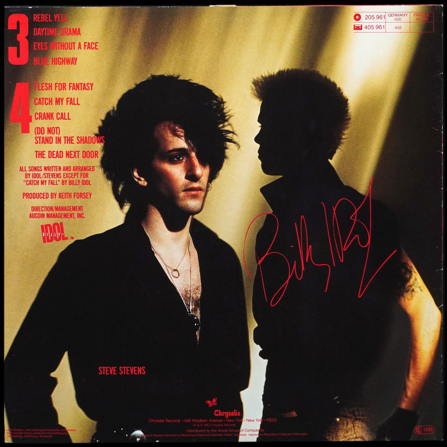 LP Billy Idol — Rebel Yell фото 2