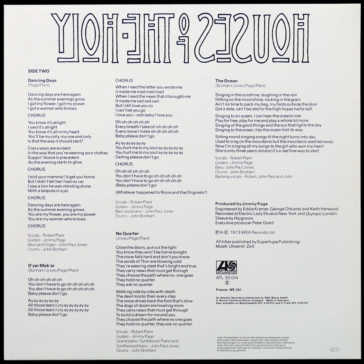 LP Led Zeppelin — Houses Of The Holy фото 7