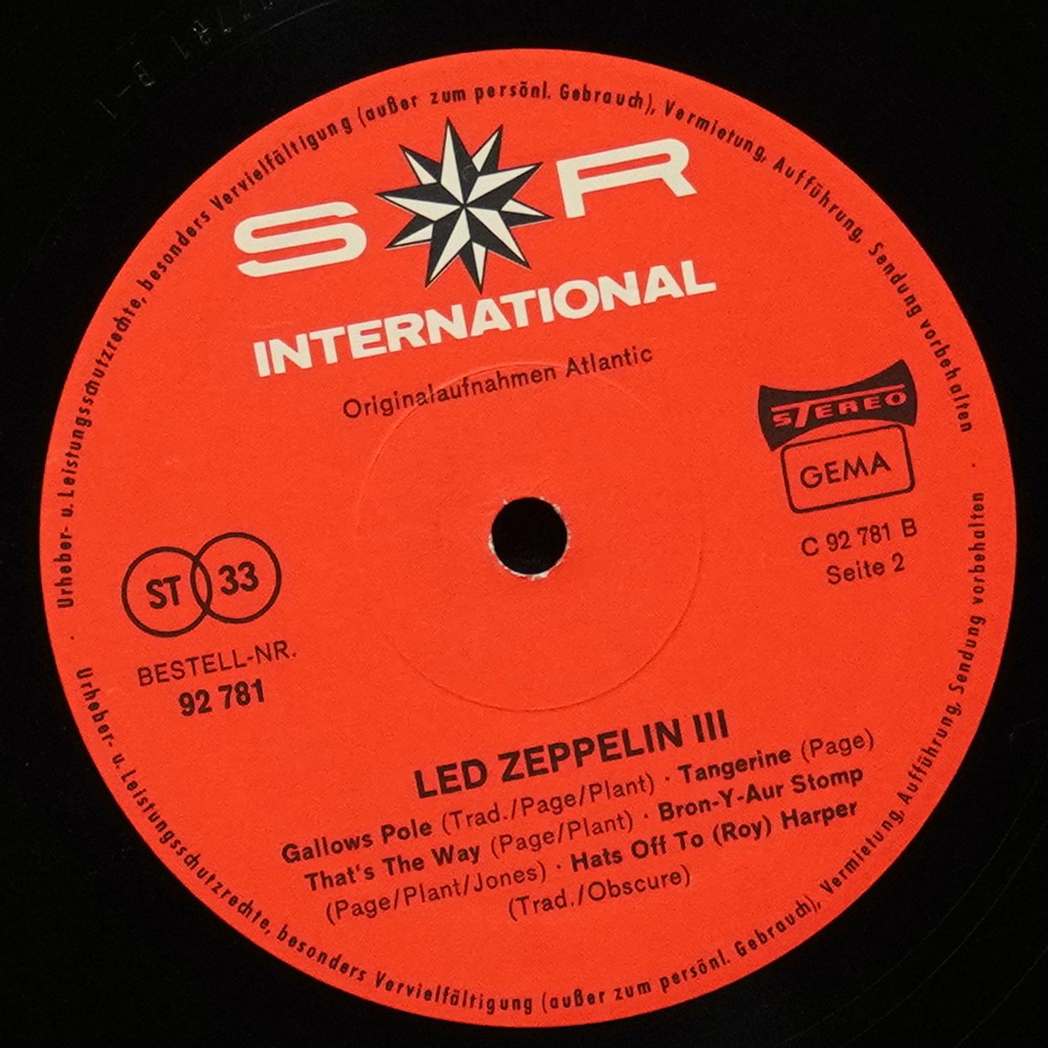 LP Led Zeppelin — Led Zeppelin III (клубное издание) фото 4