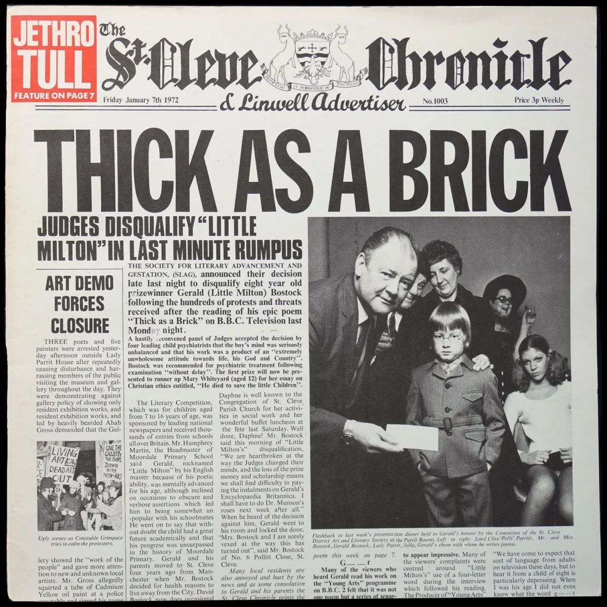 LP Jethro Tull — Thick As A Brick (обложка-газета) фото