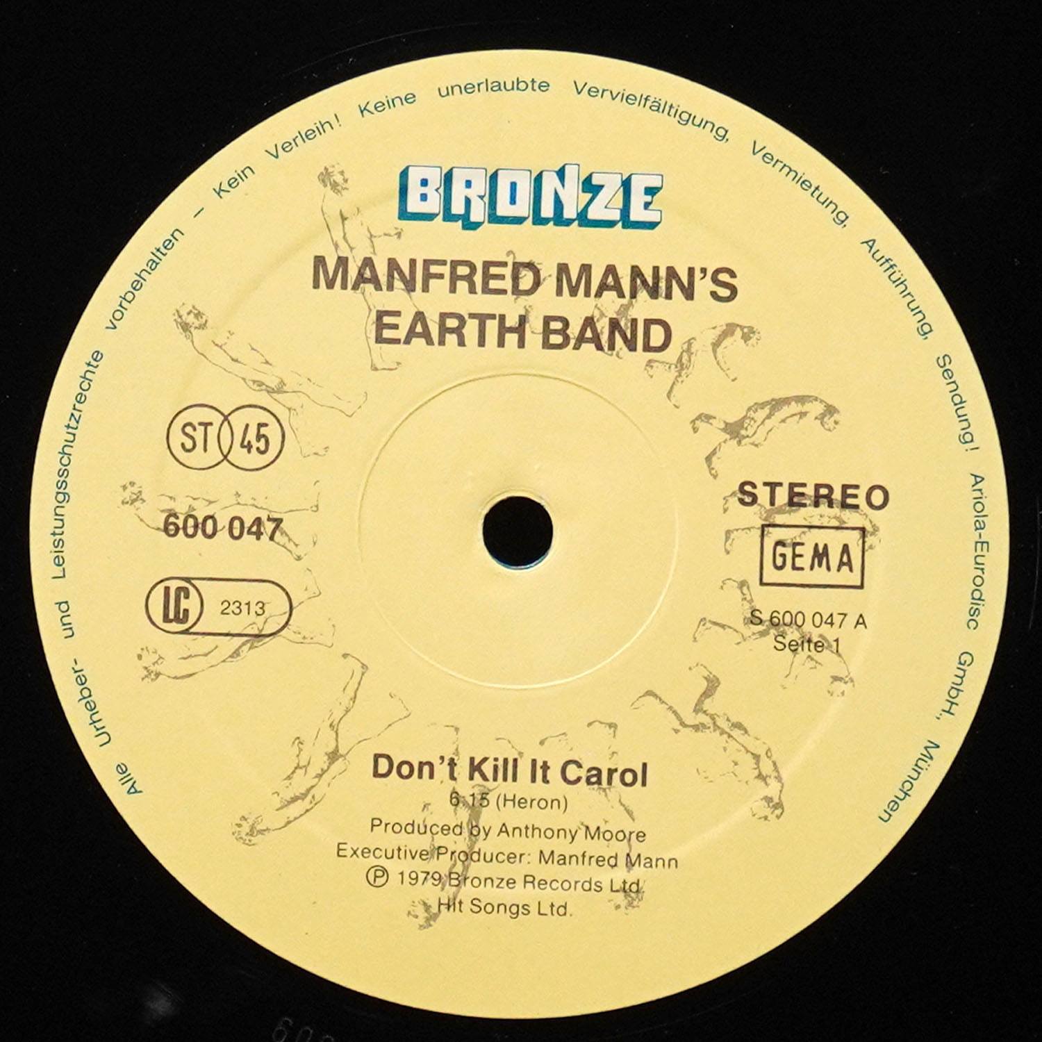LP Manfred Mann's Earth Band — Don't Kill It Carol (макси сингл) фото 2