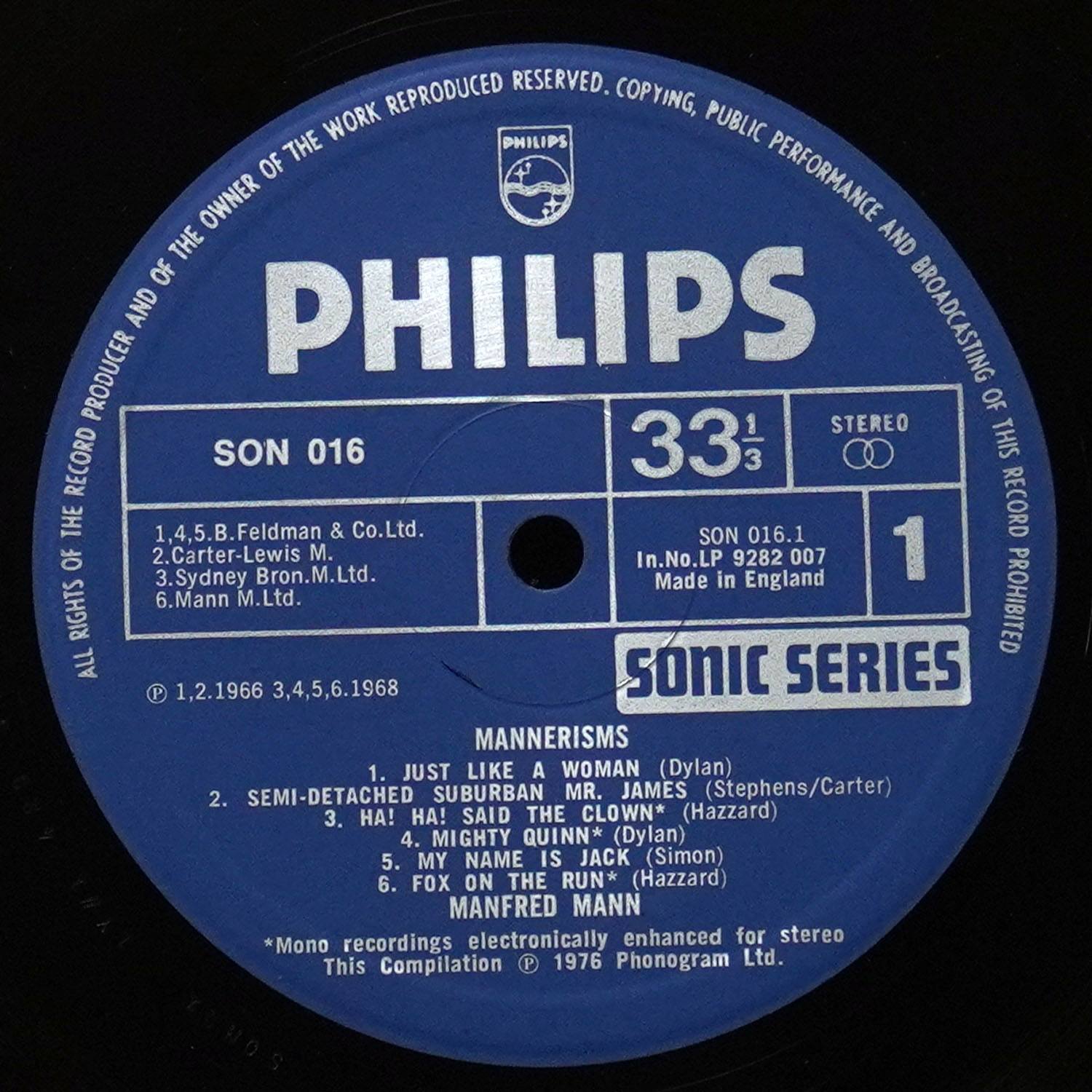 LP Manfred Mann's Earth Band — Mannerisms фото 2