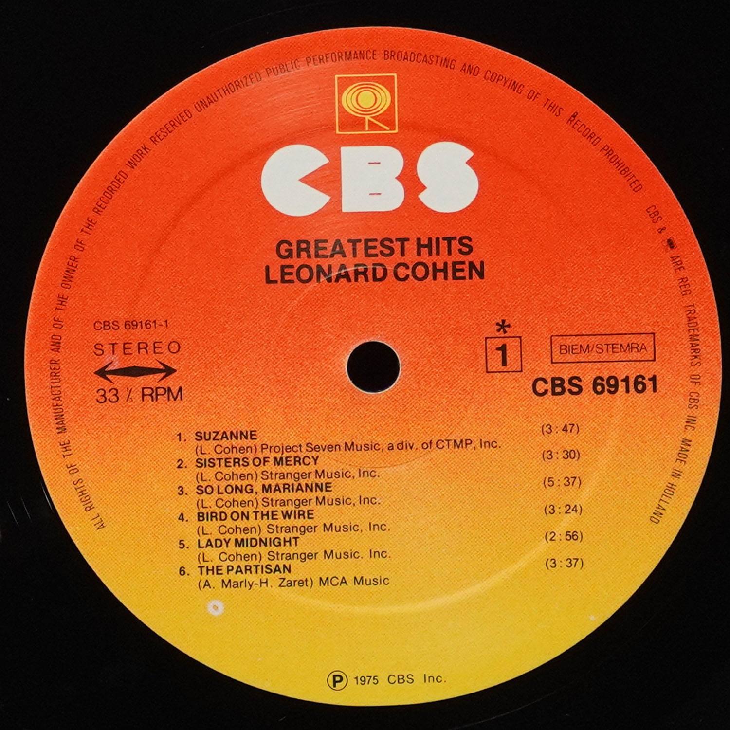 LP Leonard Cohen — Greatest Hits фото 3