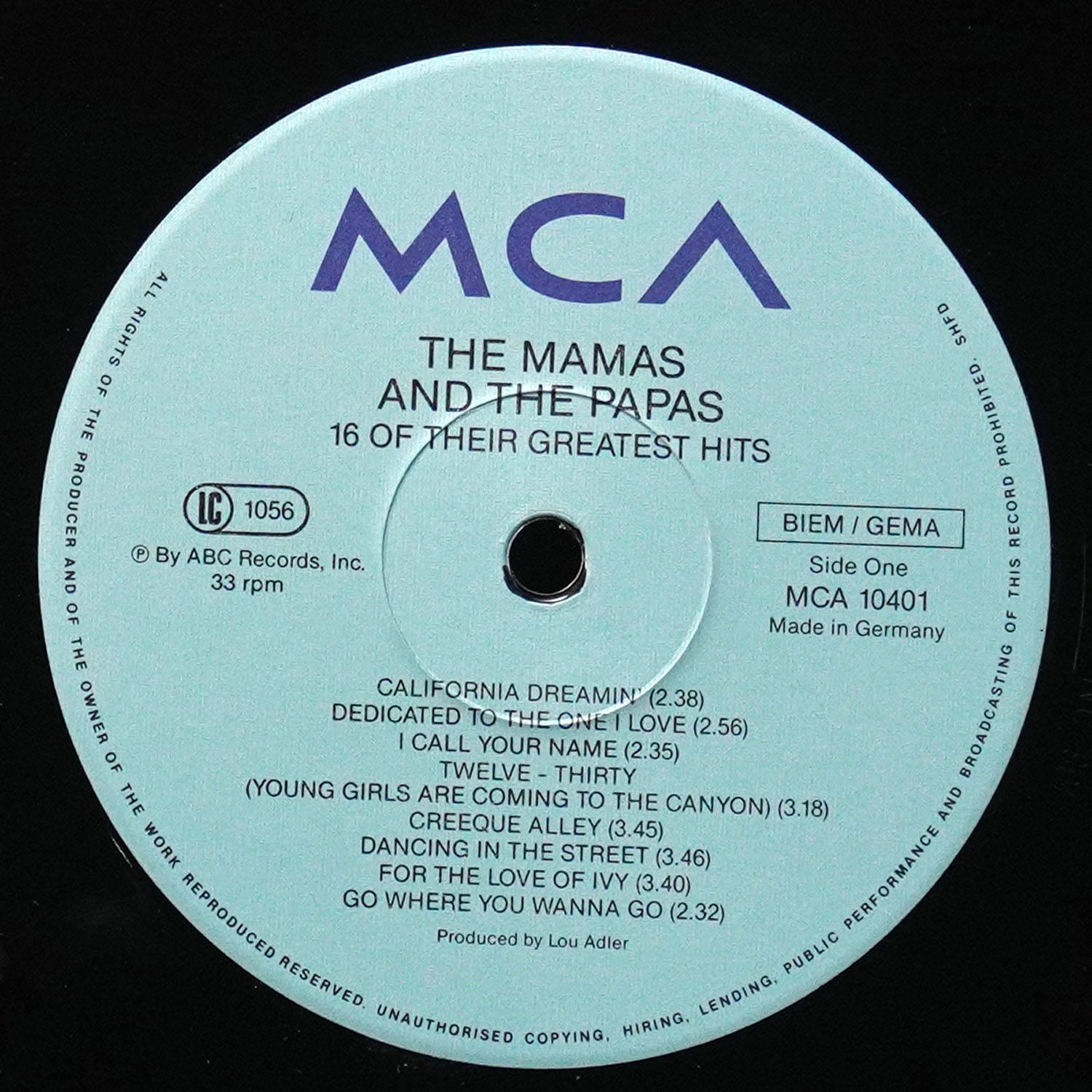 LP Mamas & The Papas — 16 Of Their Greatest HIts фото 2