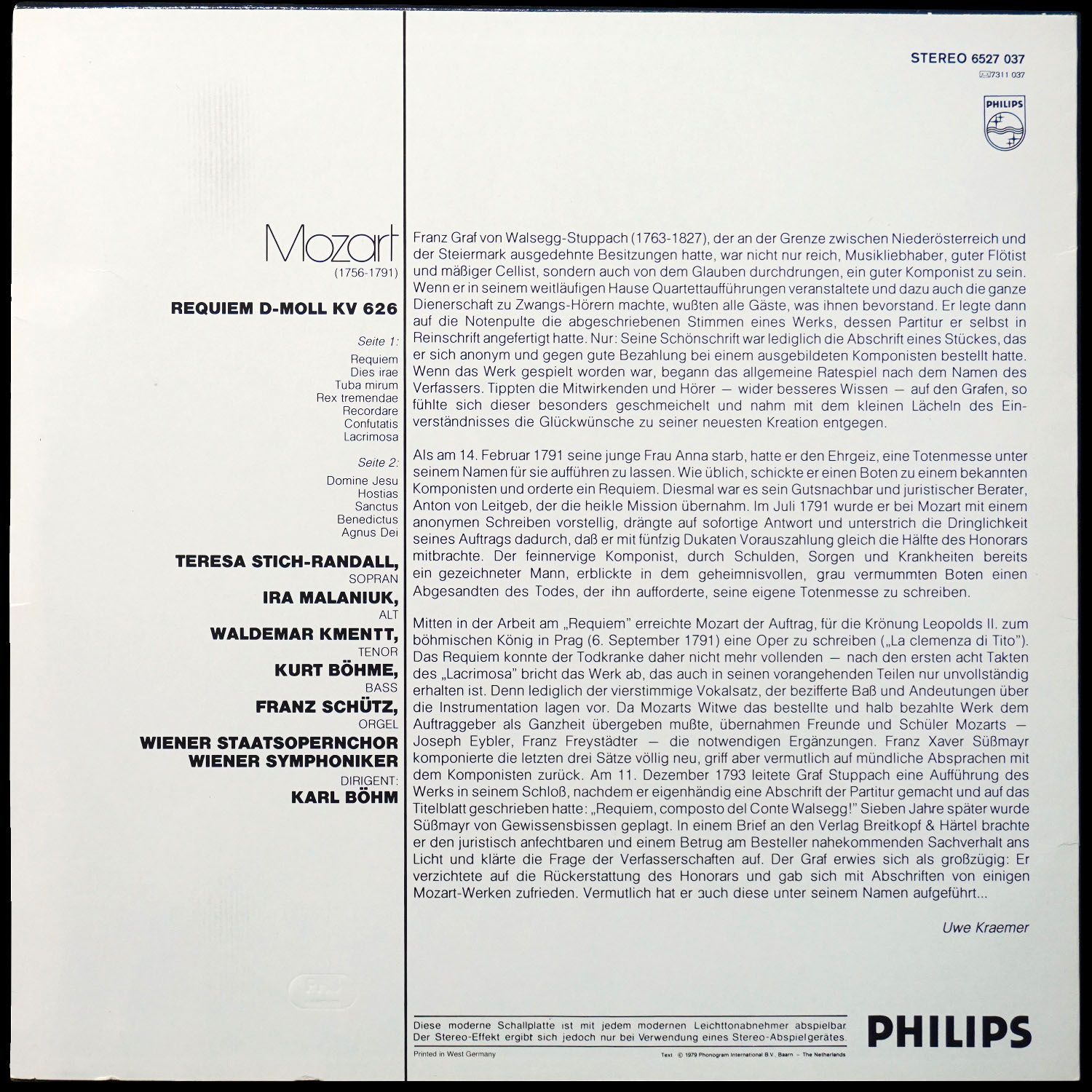 LP Karl Bohm — Mozart: Requiem фото 2