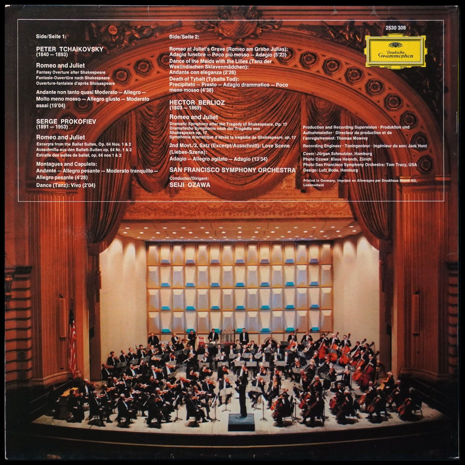 LP Seiji Ozawa — Berlioz / Tchaikovsky / Prokofiev: Romeo And Juliet (обложка-буклет) фото 2