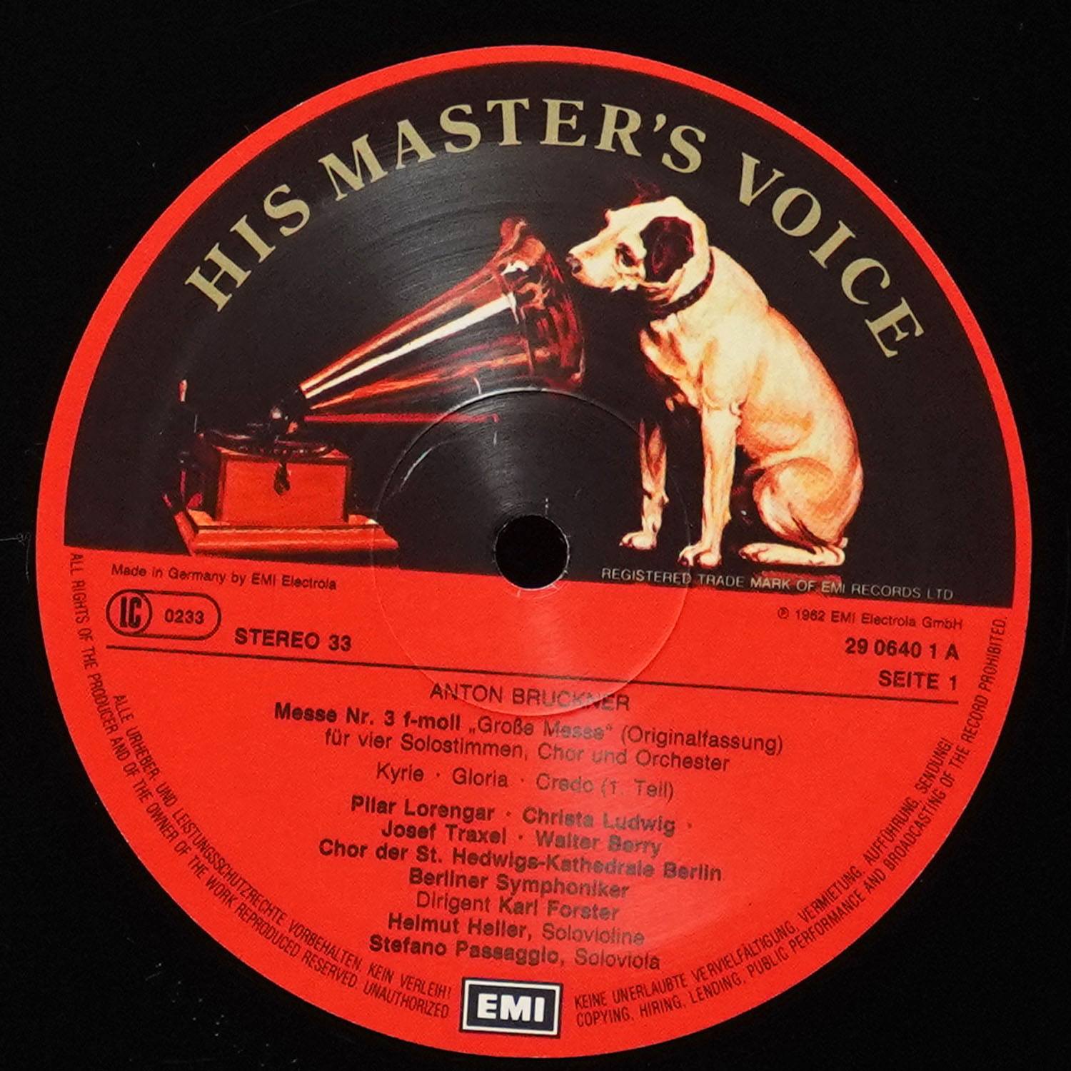 LP Karl Forster — Bruckner: Messe Nr. 3 F-Moll фото 2