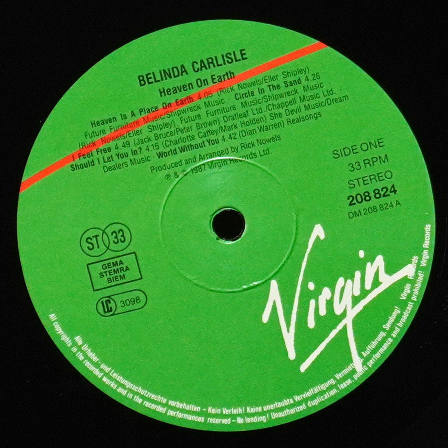 LP Belinda Carlisle — Heaven On Earth фото 2