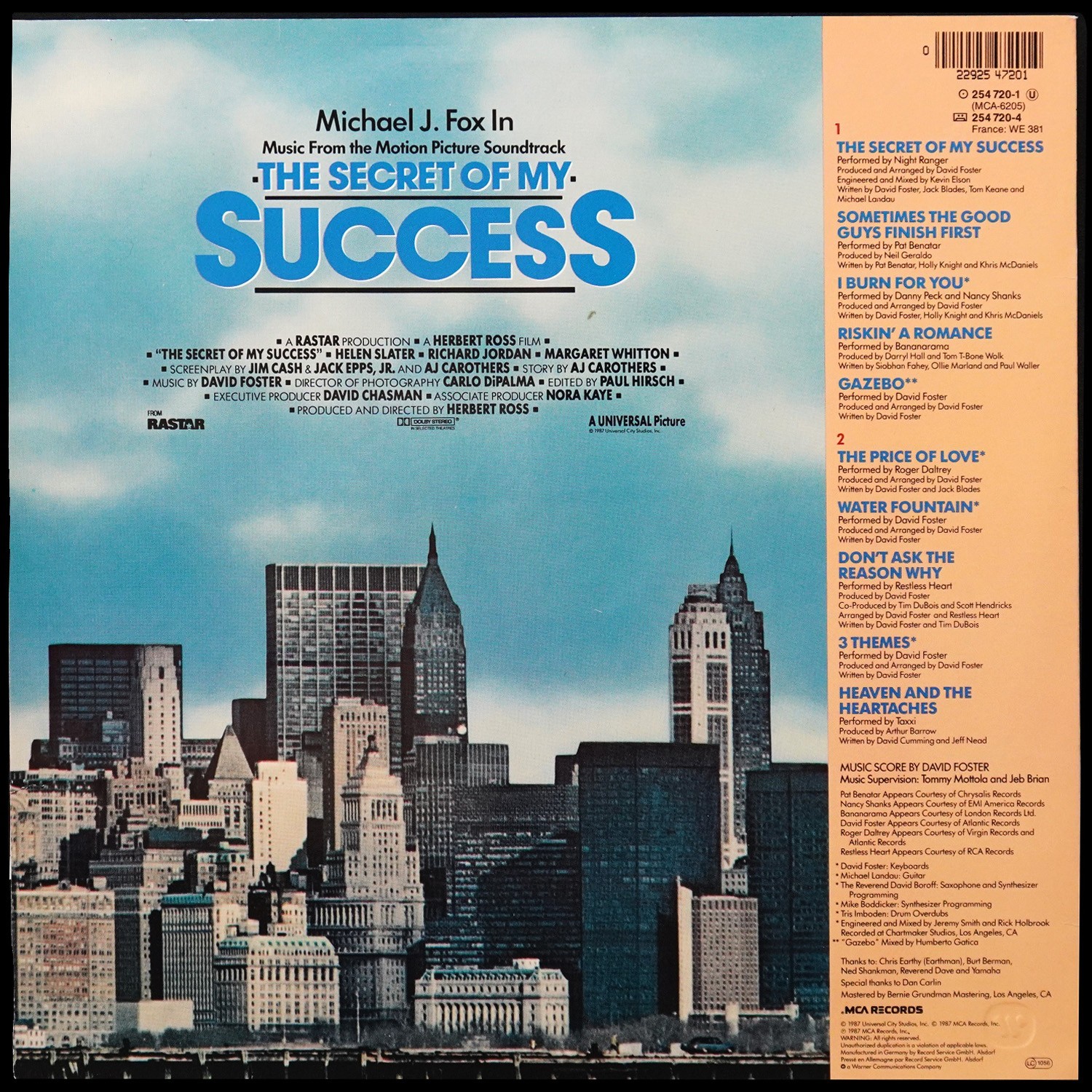 LP V/A — Secret Of My Success - Music From The Motion Picture Soundtrack фото 2