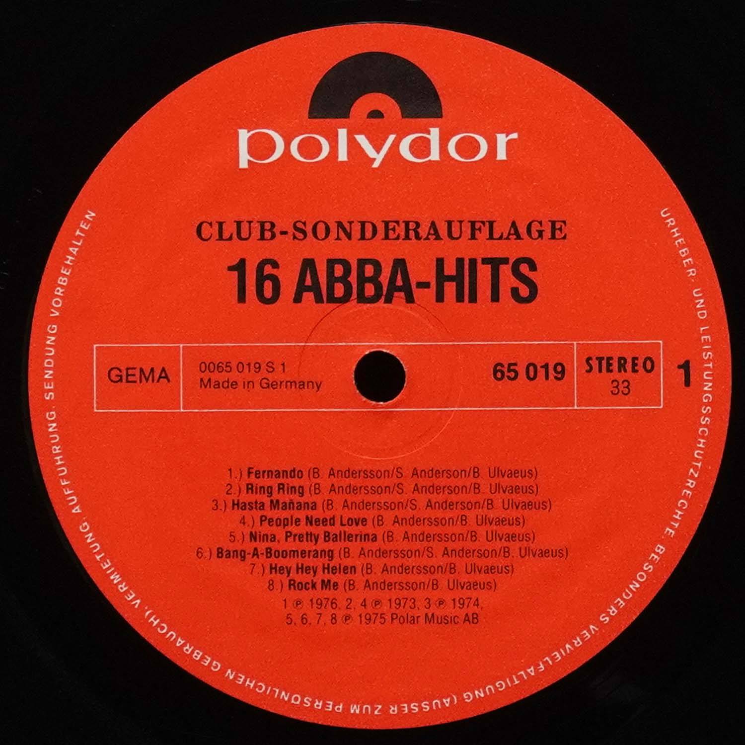 LP Abba — 16 ABBA Hits (клубное издание) фото 2