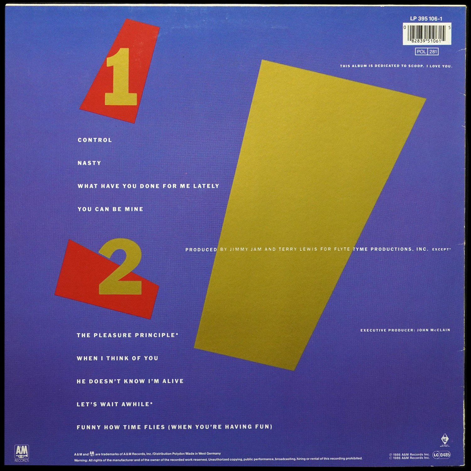 LP Janet Jackson — Control фото 2