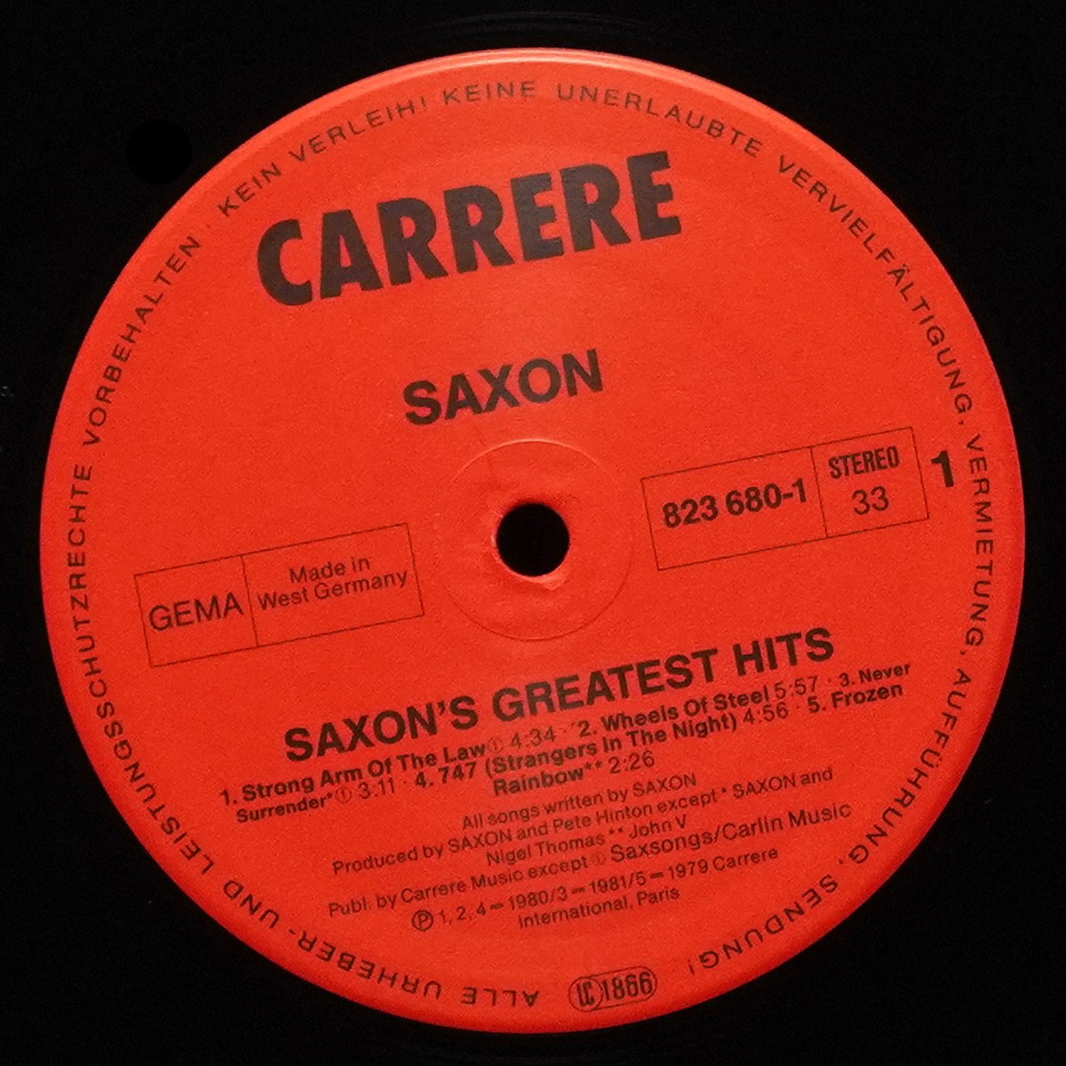 LP Saxon — Strong Arm Metal - Saxon's Greatest Hits фото 3