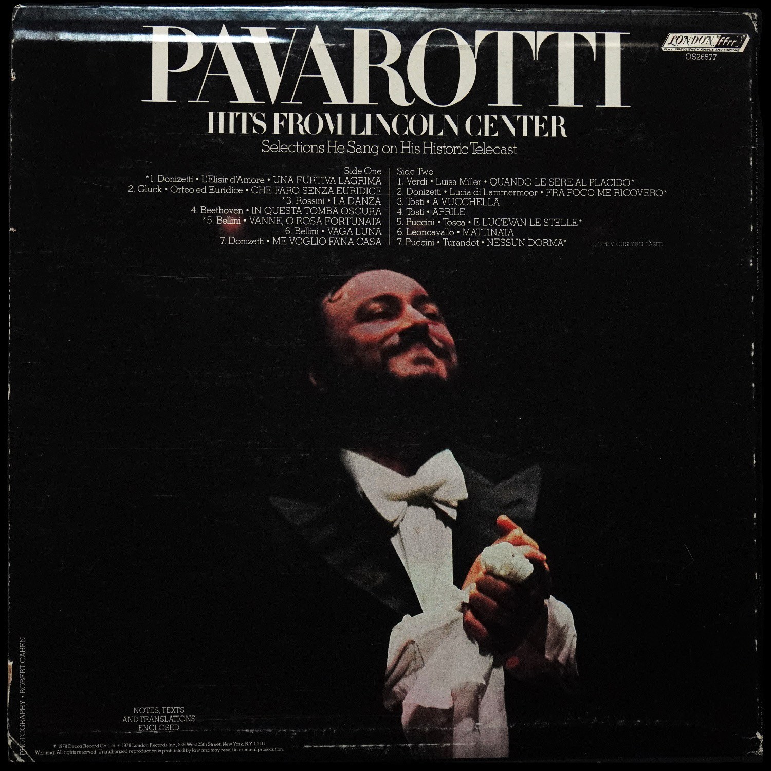 LP Luciano Pavarotti — Hits From Lincoln Center фото 2