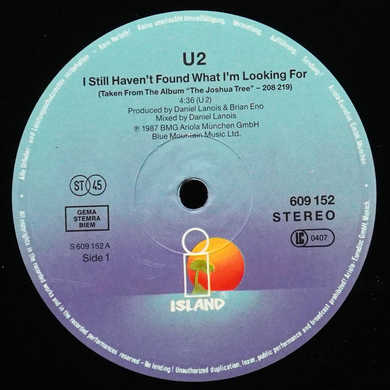 LP U2 — I Still Haven't Found What I'm Looking For (макси сингл) фото 3