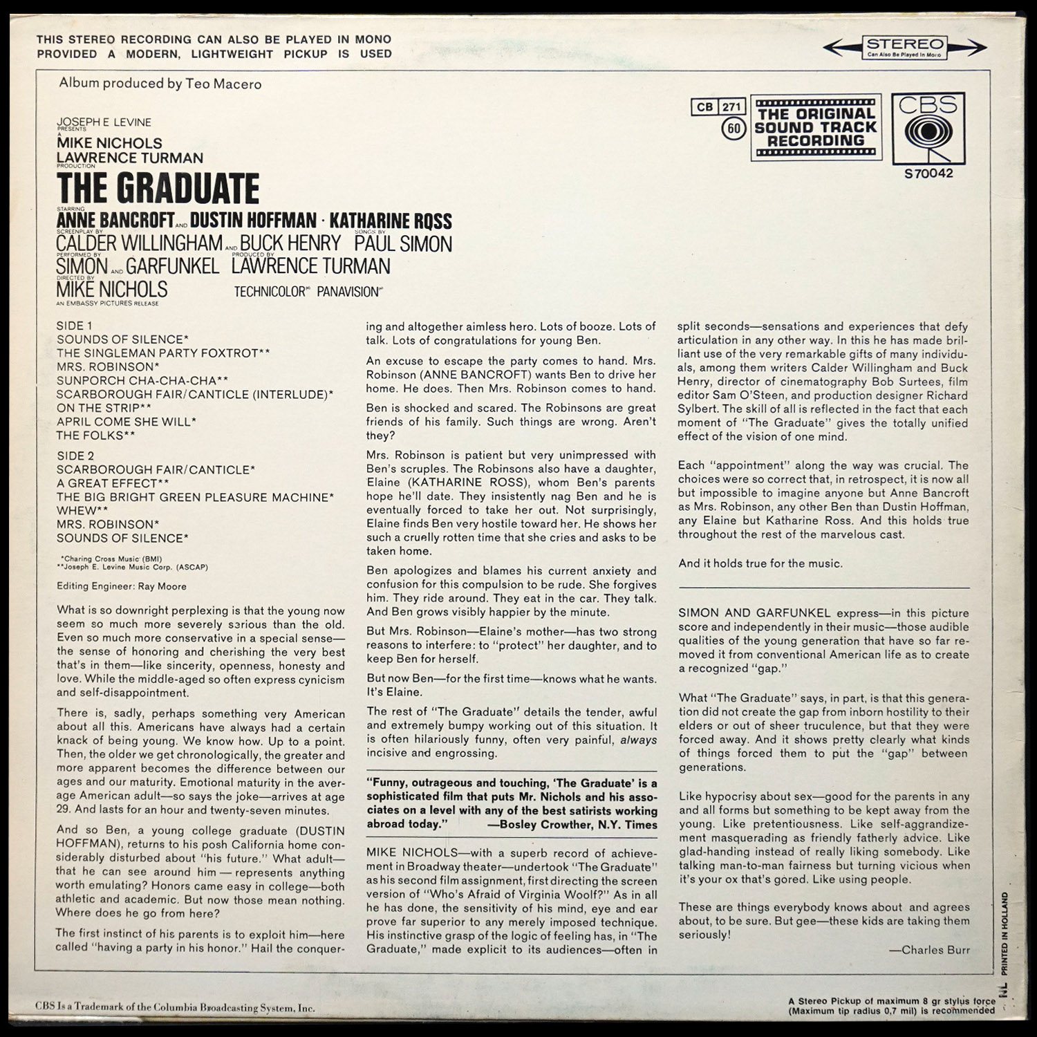 LP Simon & Garfunkel — Graduate (Original Soundtrack) фото 2