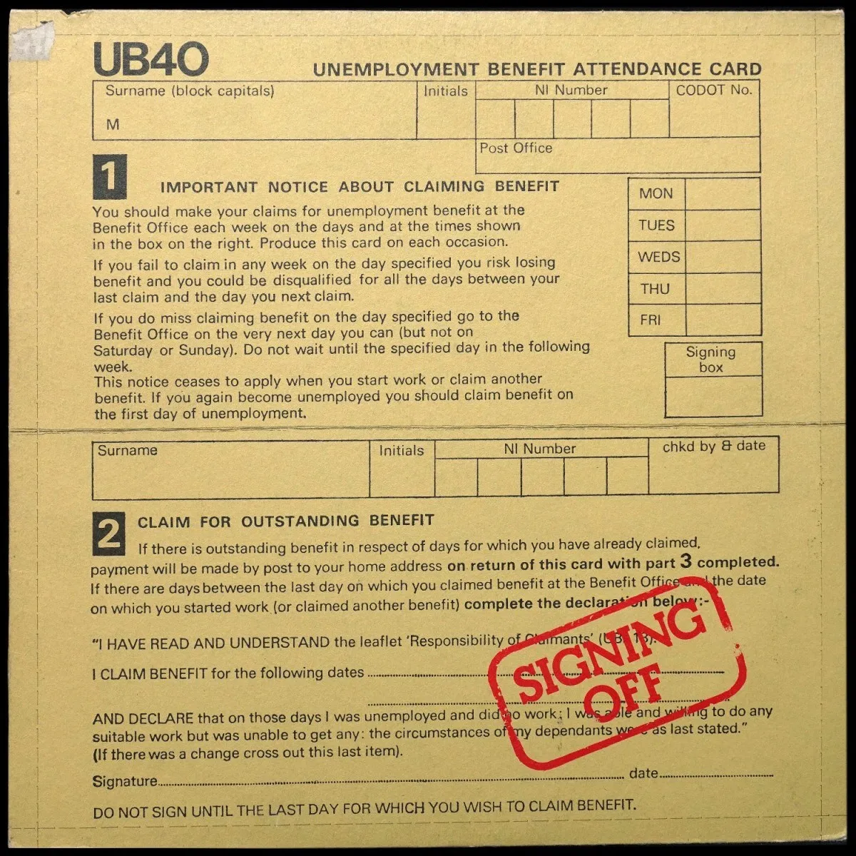 LP UB40 — Signing Off (LP + макси сингл) фото