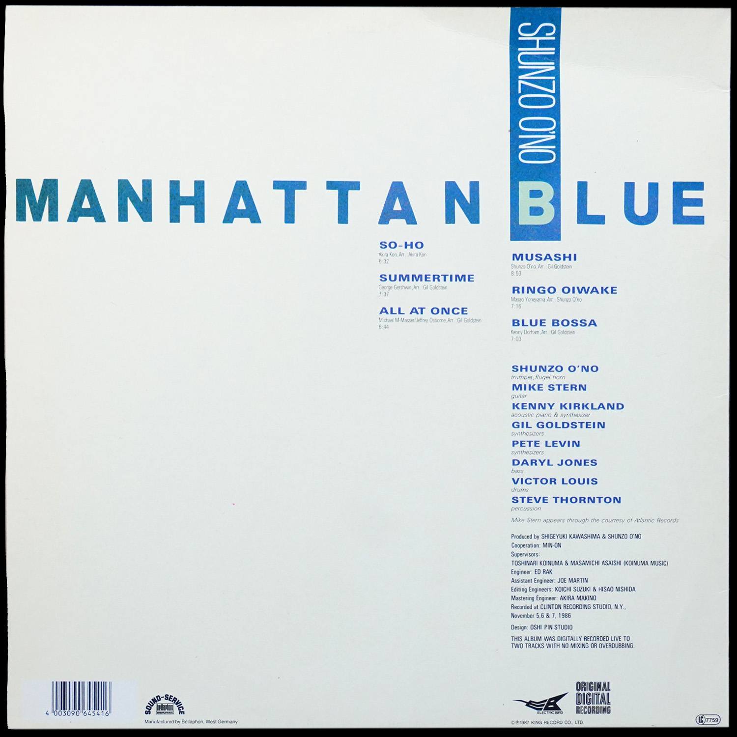 LP Shunzo Ohno — Manhattan Blue фото 2