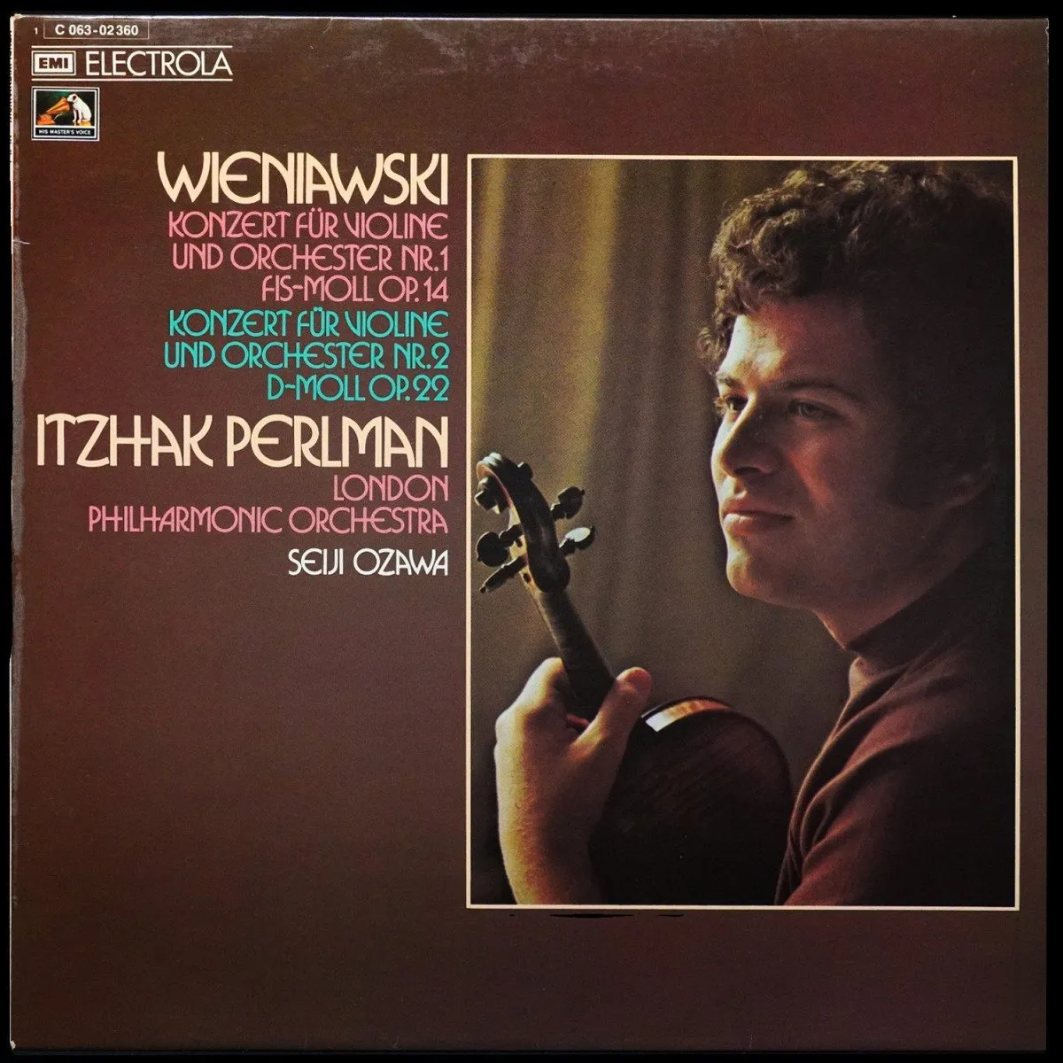 LP Itzhak Perlman — Wieniawski: Konzert Fur Violine Und Orchester Nr. 1 Fis-moll Op. 14 / Konzert Fur Violine Und Orchester Nr. 2 D-moll Op. 22 фото