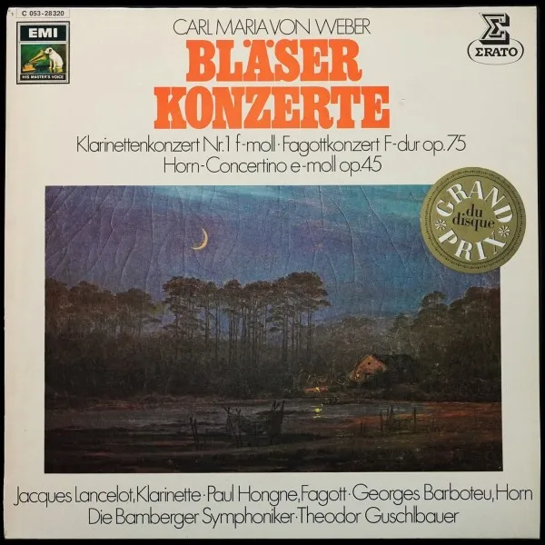Carl Maria von Weber: Klarinettenkozert Nr.1 F-Moll - Fagottkonzert F-Dur Op. 75 - Horn-Conzert E-Moll Op. 45